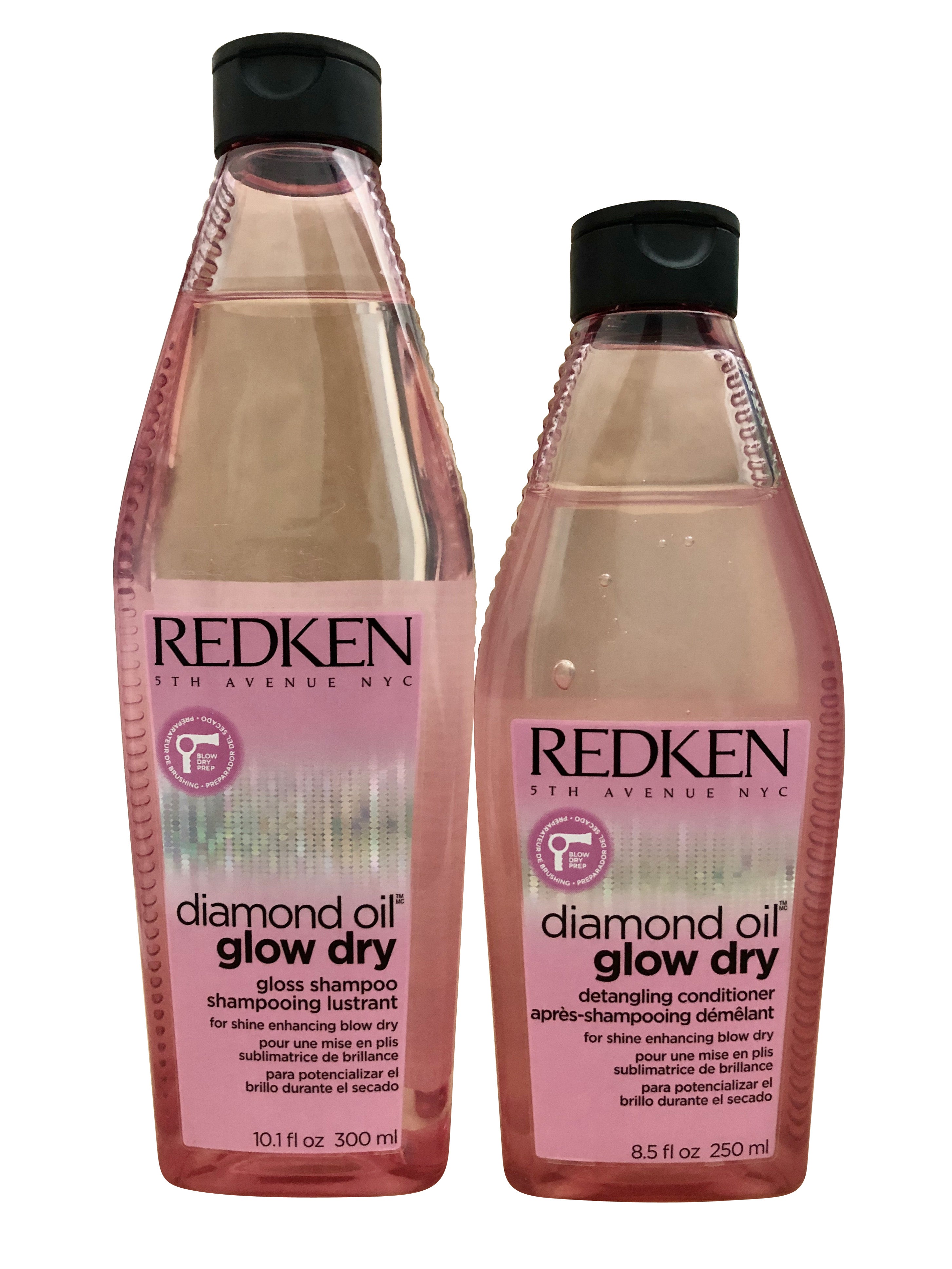 Redken Diamond Oil Glow Dry Gloss Shampoo 10.1 OZ, Detangling Conditioner 8.5 OZ