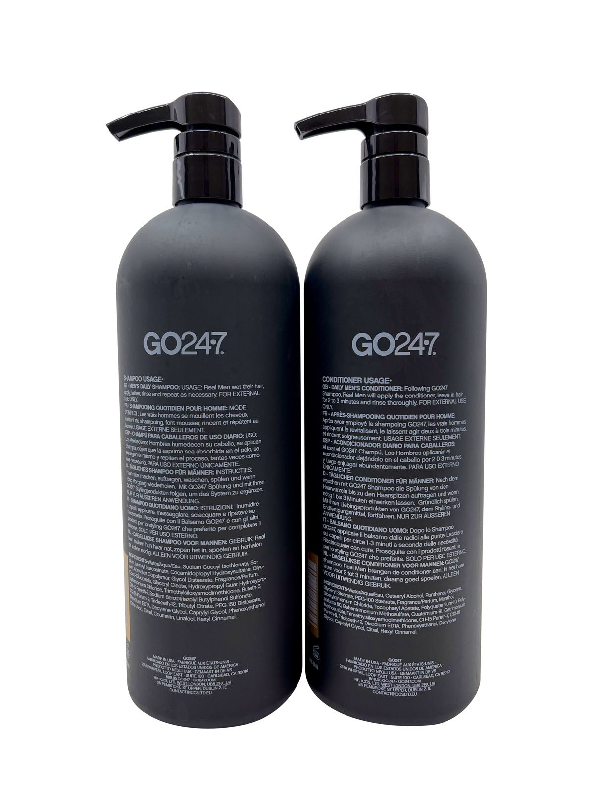 GO247 Real Men Shampoo & Conditioner Set 33.8 OZ Each