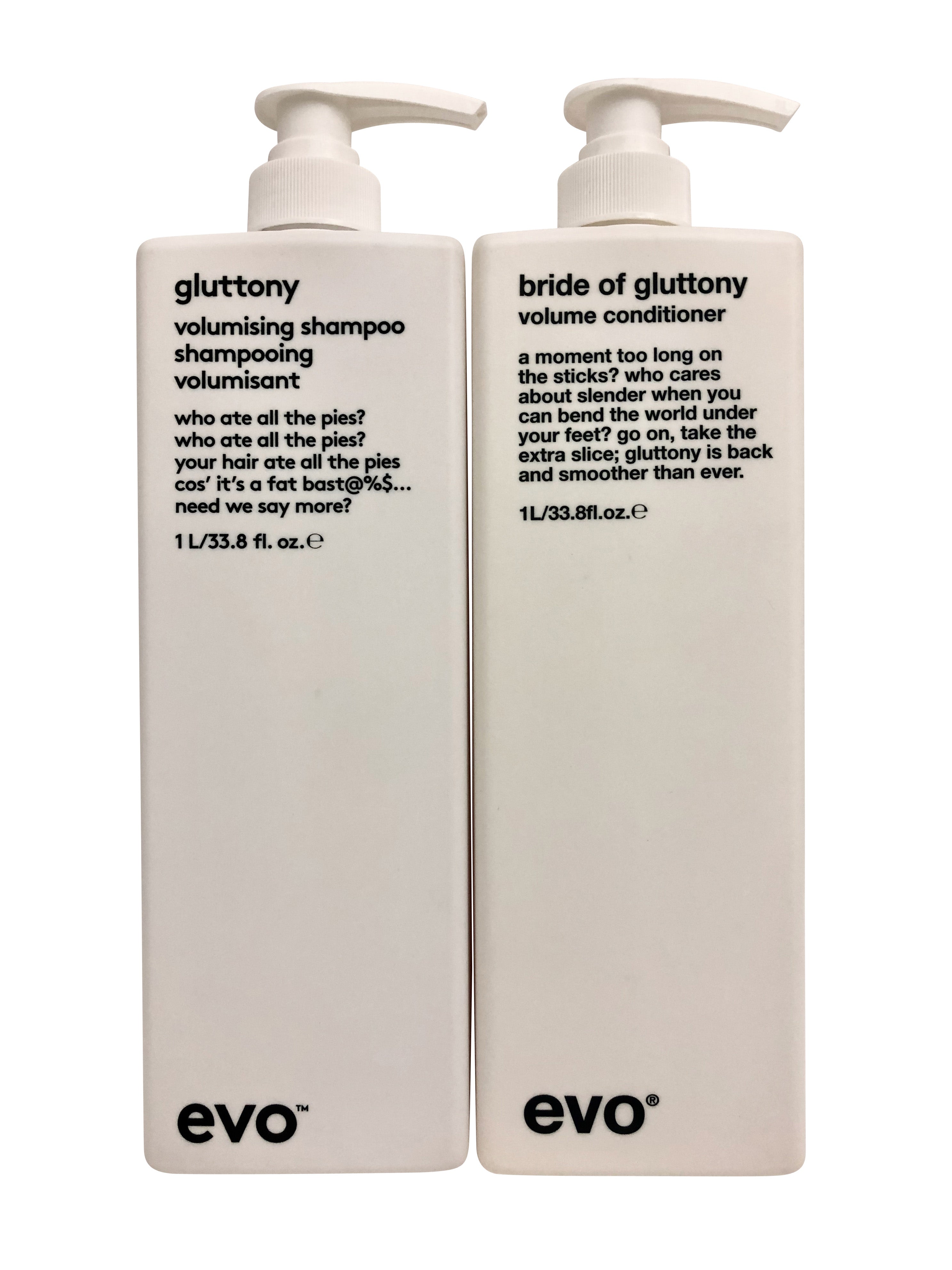 evo Gluttony Volumising Shampoo & Conditioner Set 33.8 OZ Each