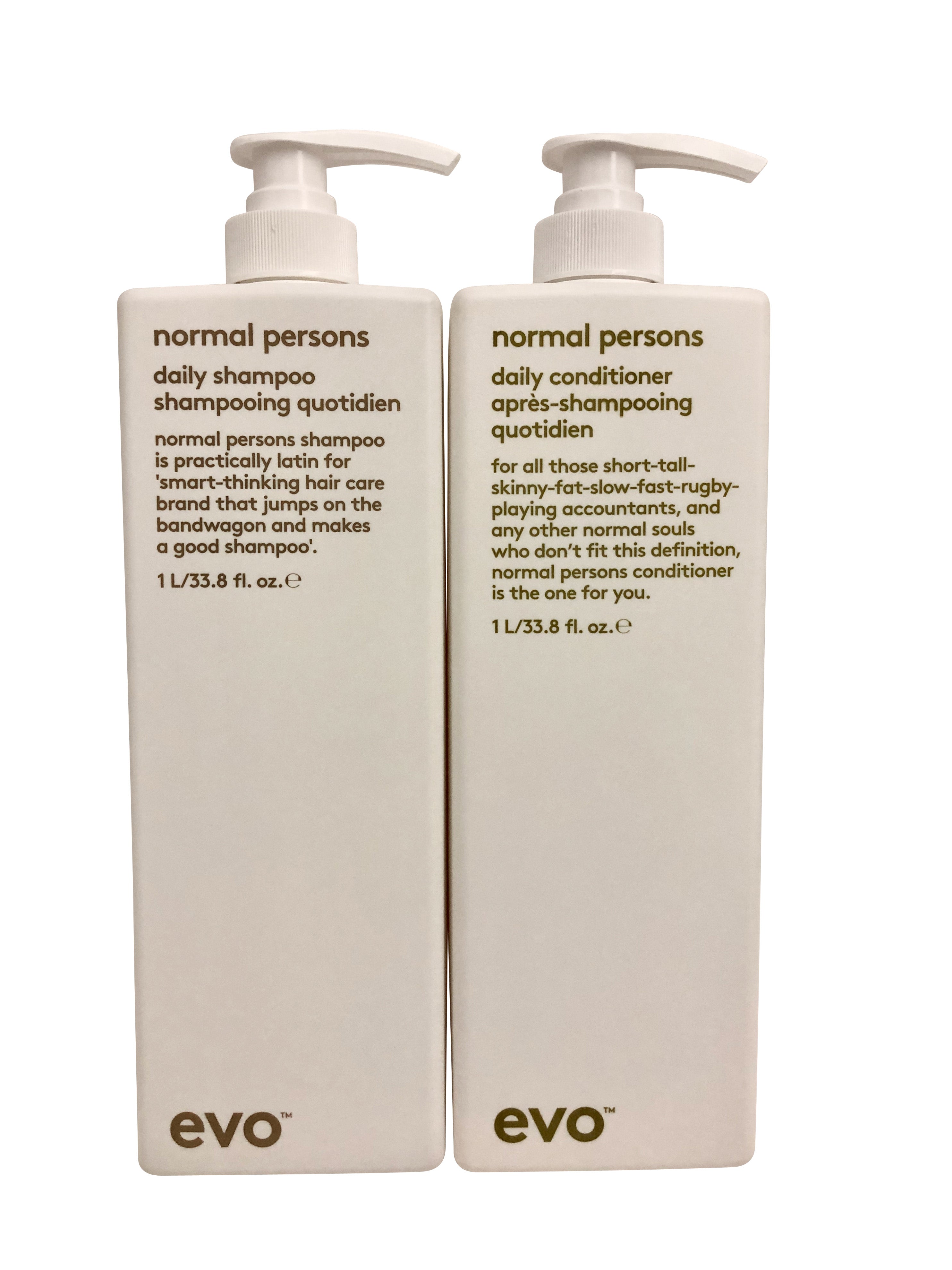 evo Normal Persons Daily Shampoo & Conditioner Set 33.8 OZ Each