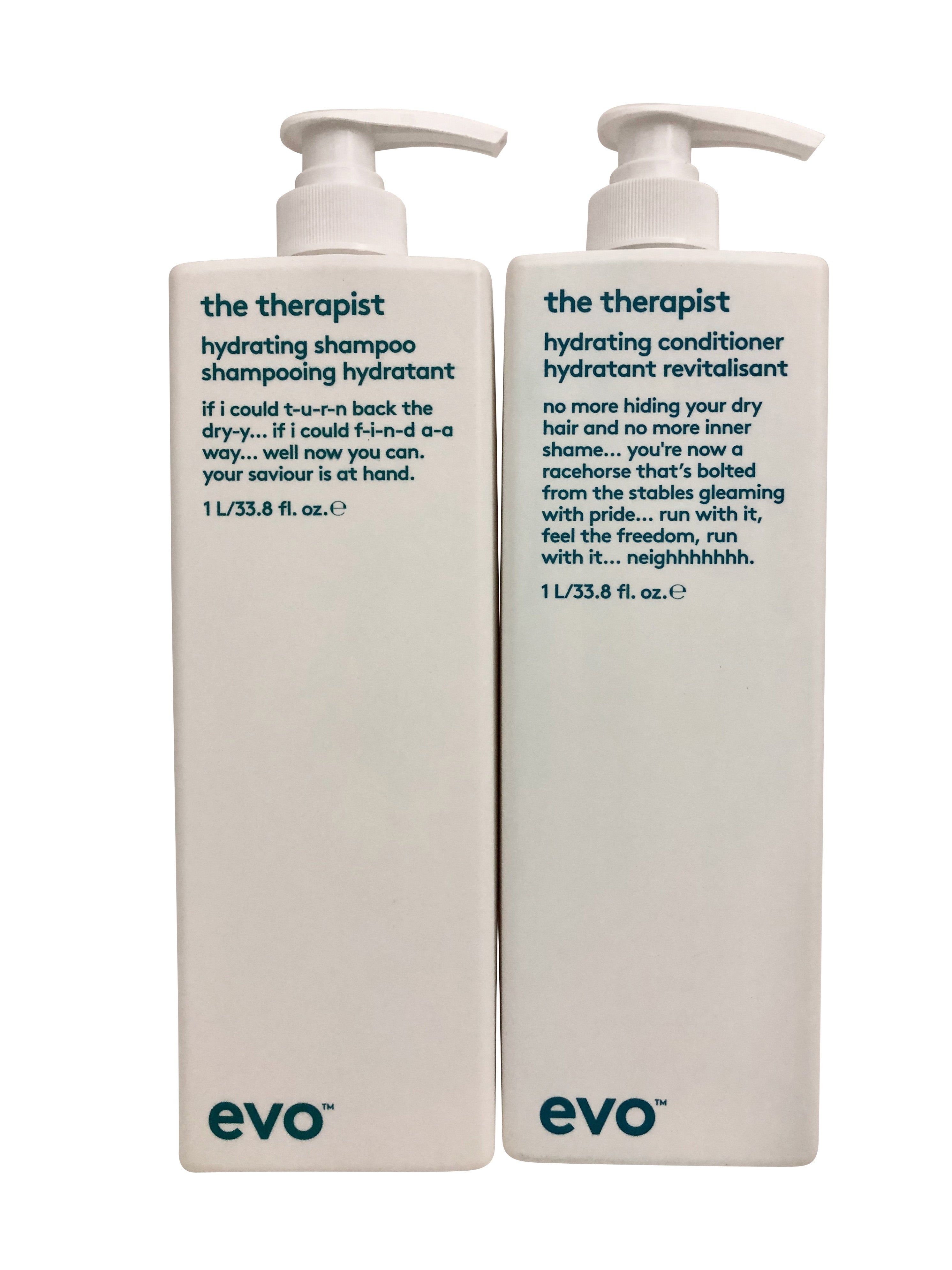 evo The Therapist Hydrating Shampoo & Conditioner Set 33.8 OZ Each