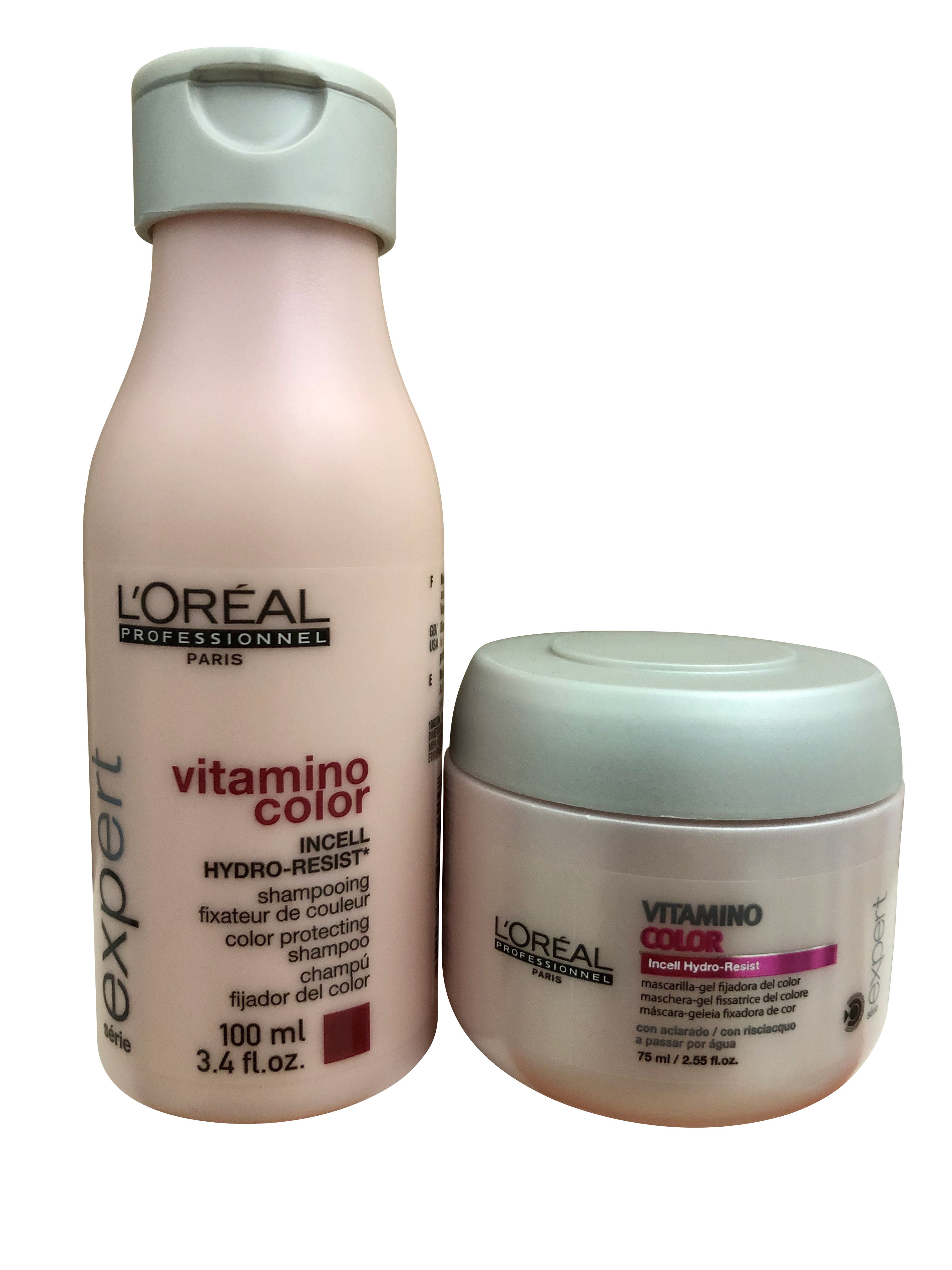 L'Oreal Vitamino Color Travel Shampoo 3.4 OZ & Masque 2.56 OZ set