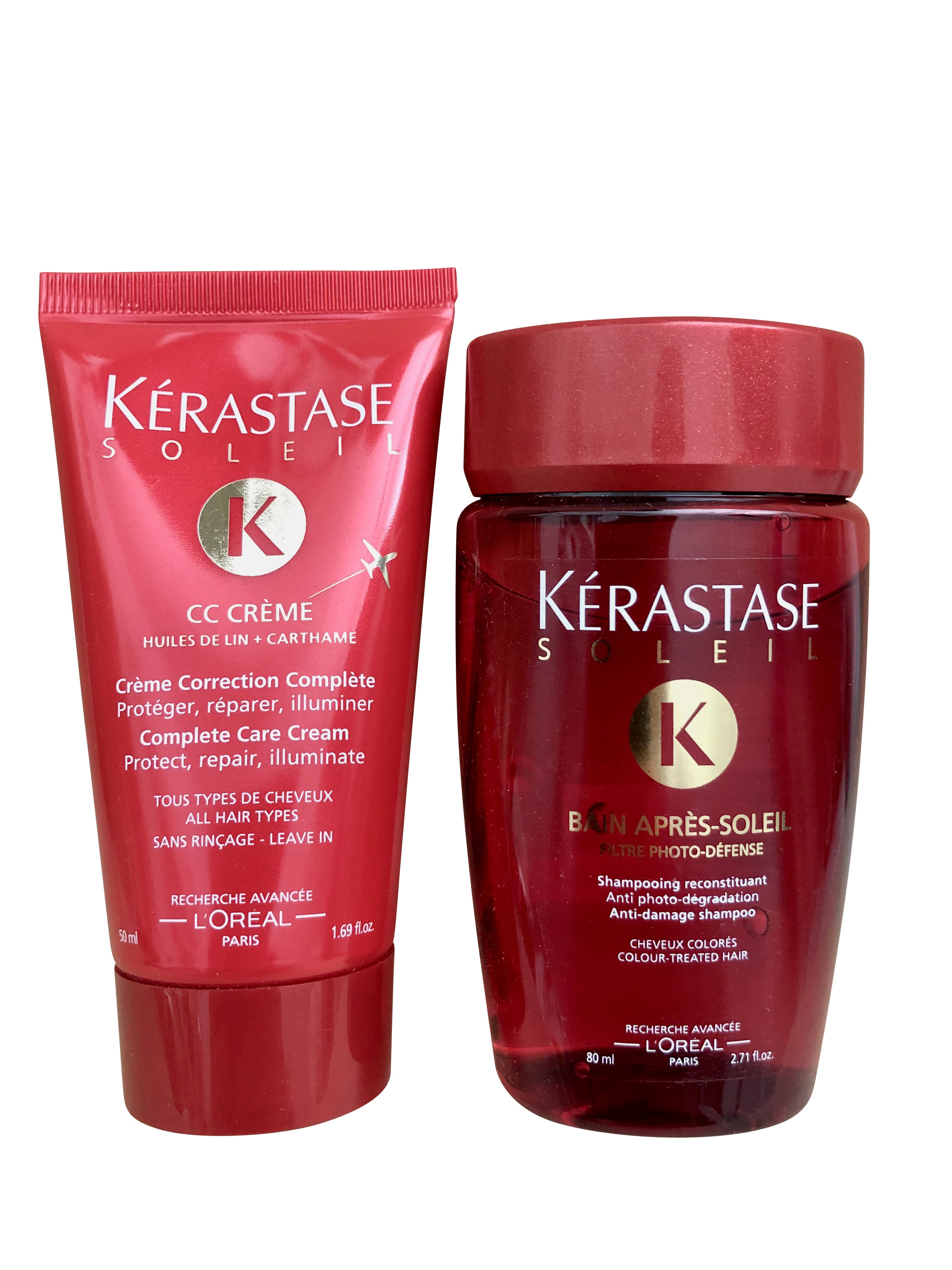 Kerastase Bain Apres Soleil Shampoo 2.71 OZ and Rinse 1.69 OZ Travel Set