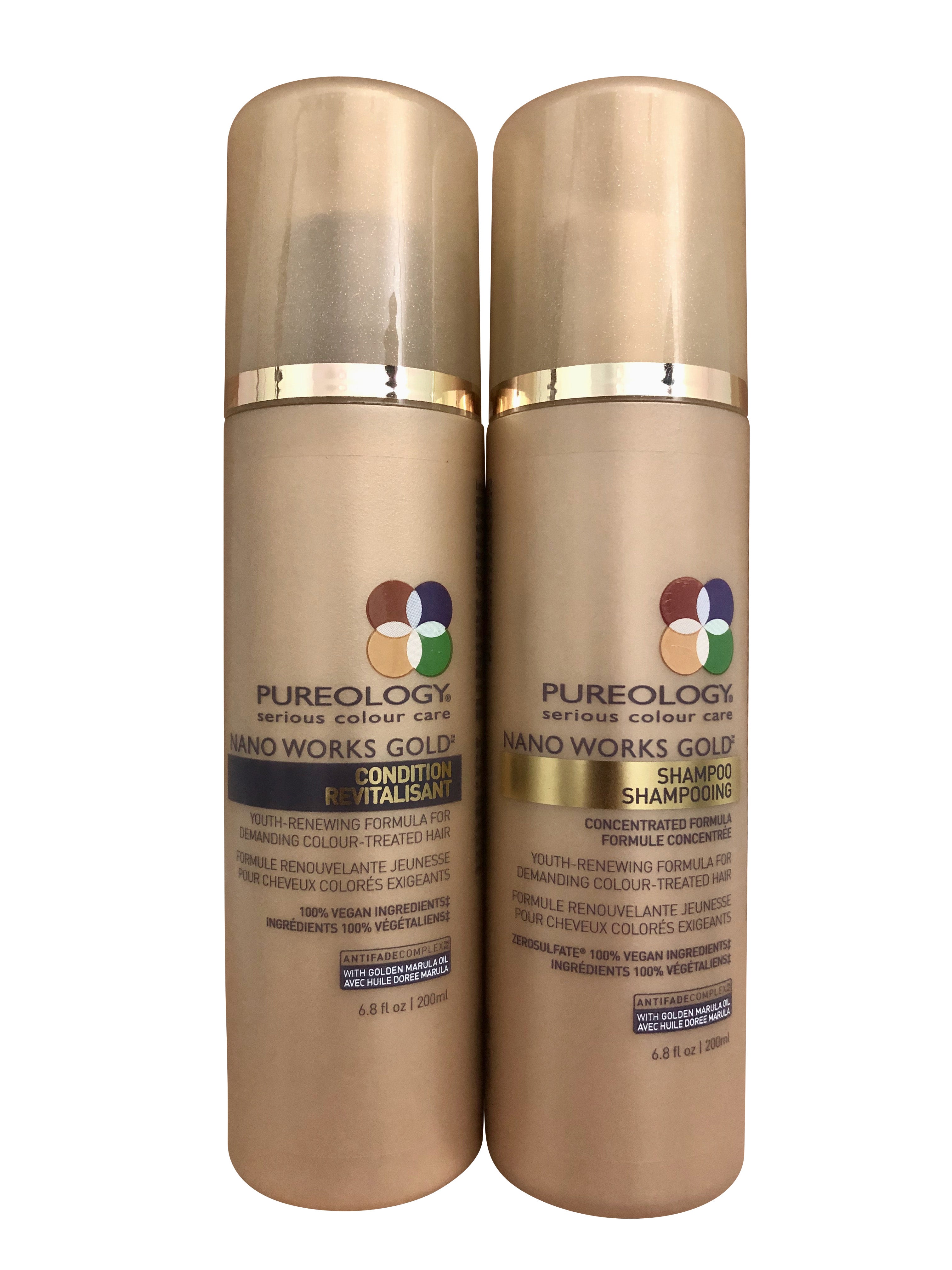 Pureology Nano Works Gold Shampoo & Conditioner Damaged Color Teated Hair Set 6.8 OZ each