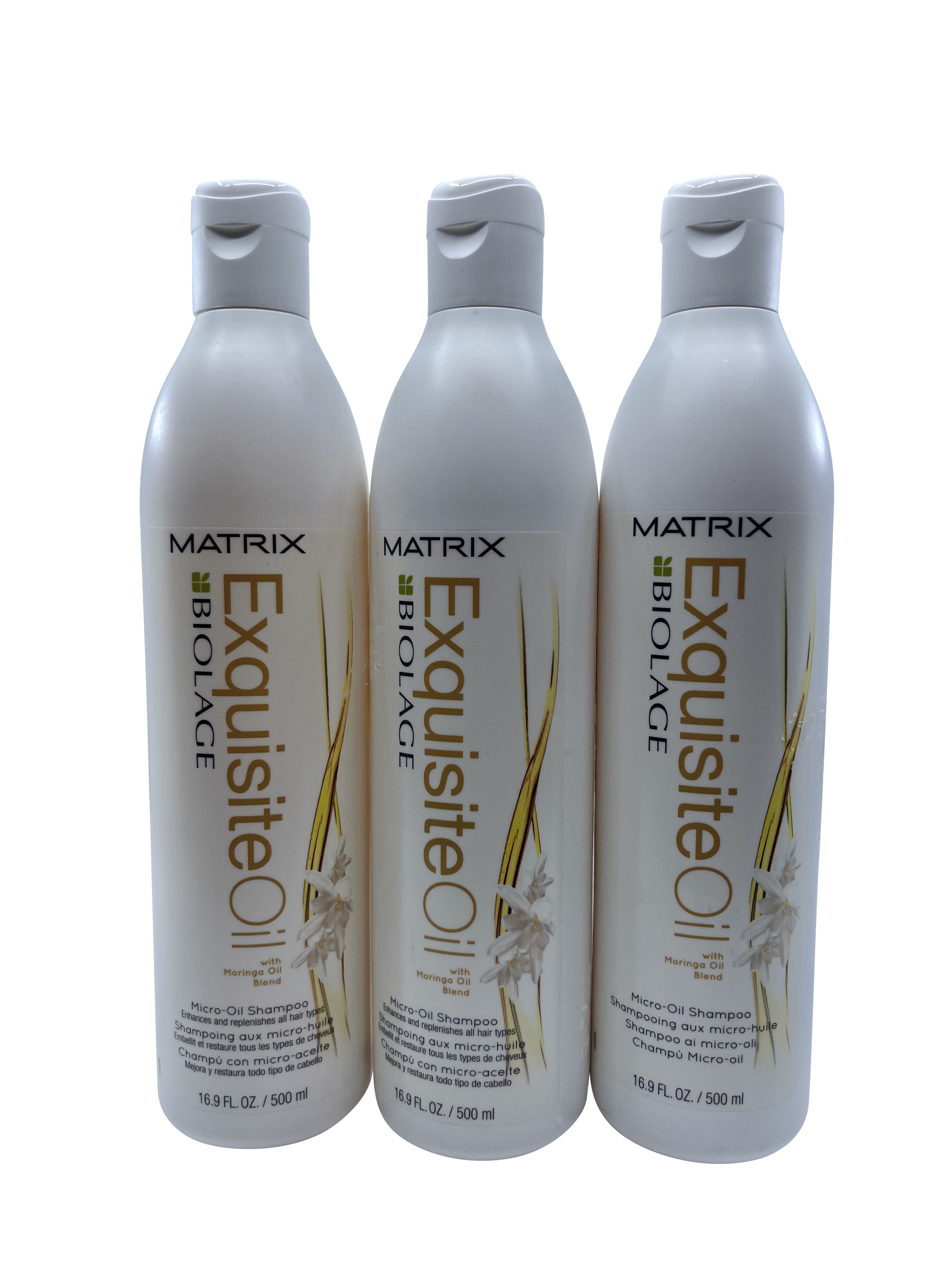 Matrix Biolage Micro Oil Shampoo Moringa Oil All Hair Types 16.9 OZ Set of 3