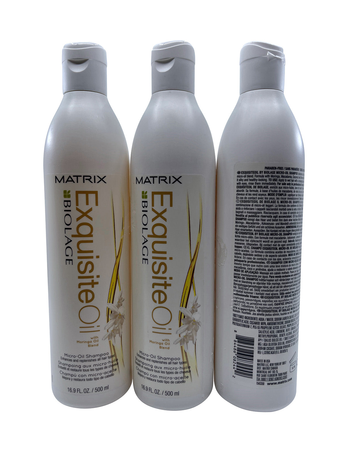 Matrix Biolage Micro Oil Shampoo Moringa Oil All Hair Types 16.9 OZ Set of 3