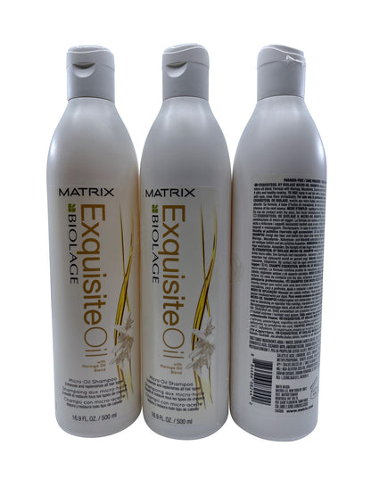 Matrix Biolage Micro Oil Shampoo Moringa Oil All Hair Types 16.9 OZ Set of 3