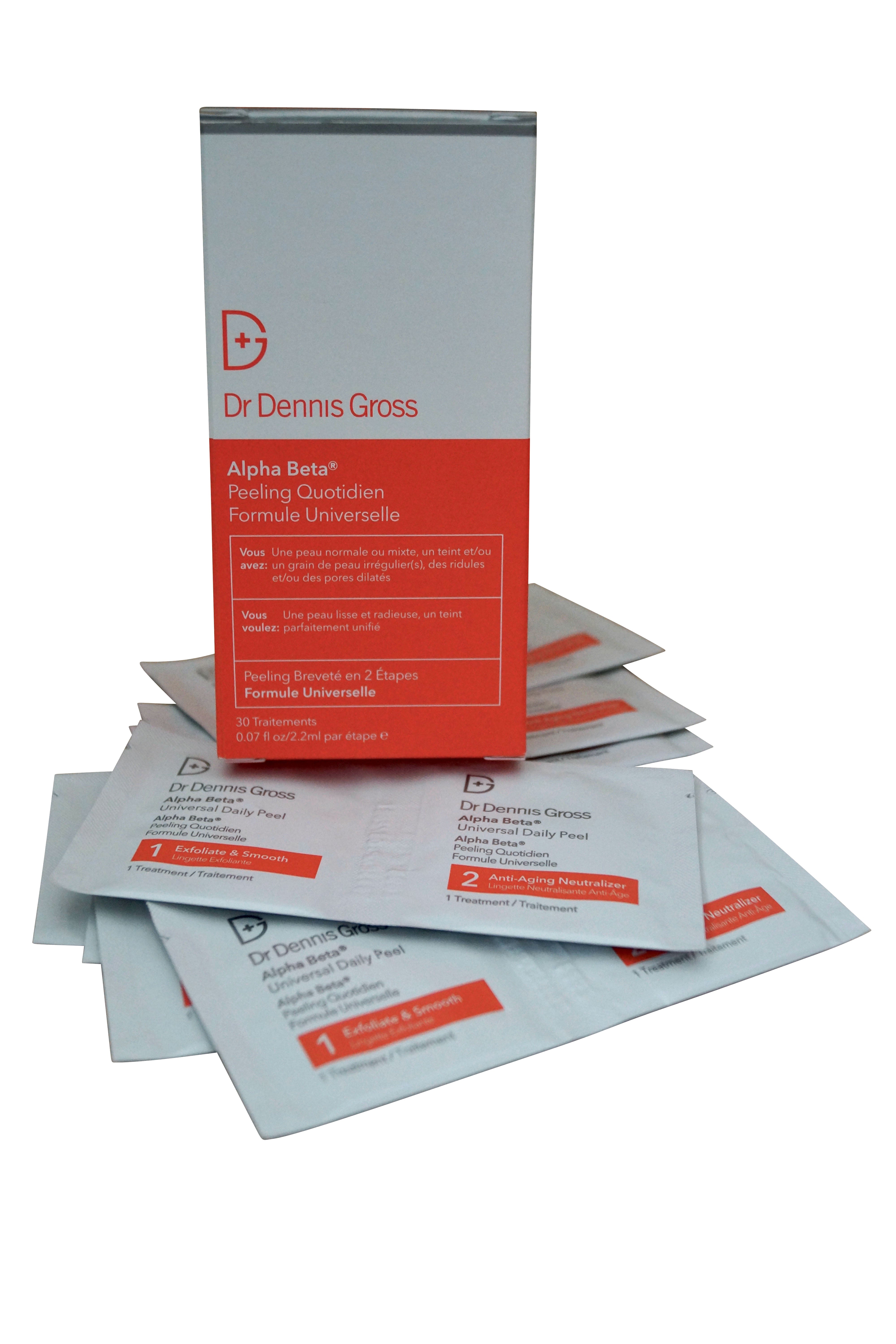 Dr. Dennis Gross Skincare Alpha Beta Universal Daily Face Peel Original Formula 30 Treatment Packets