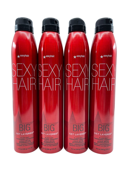 Sexy Hair Big Get Layered Flash dry Thickening Hairspray 8 OZ Set of 4