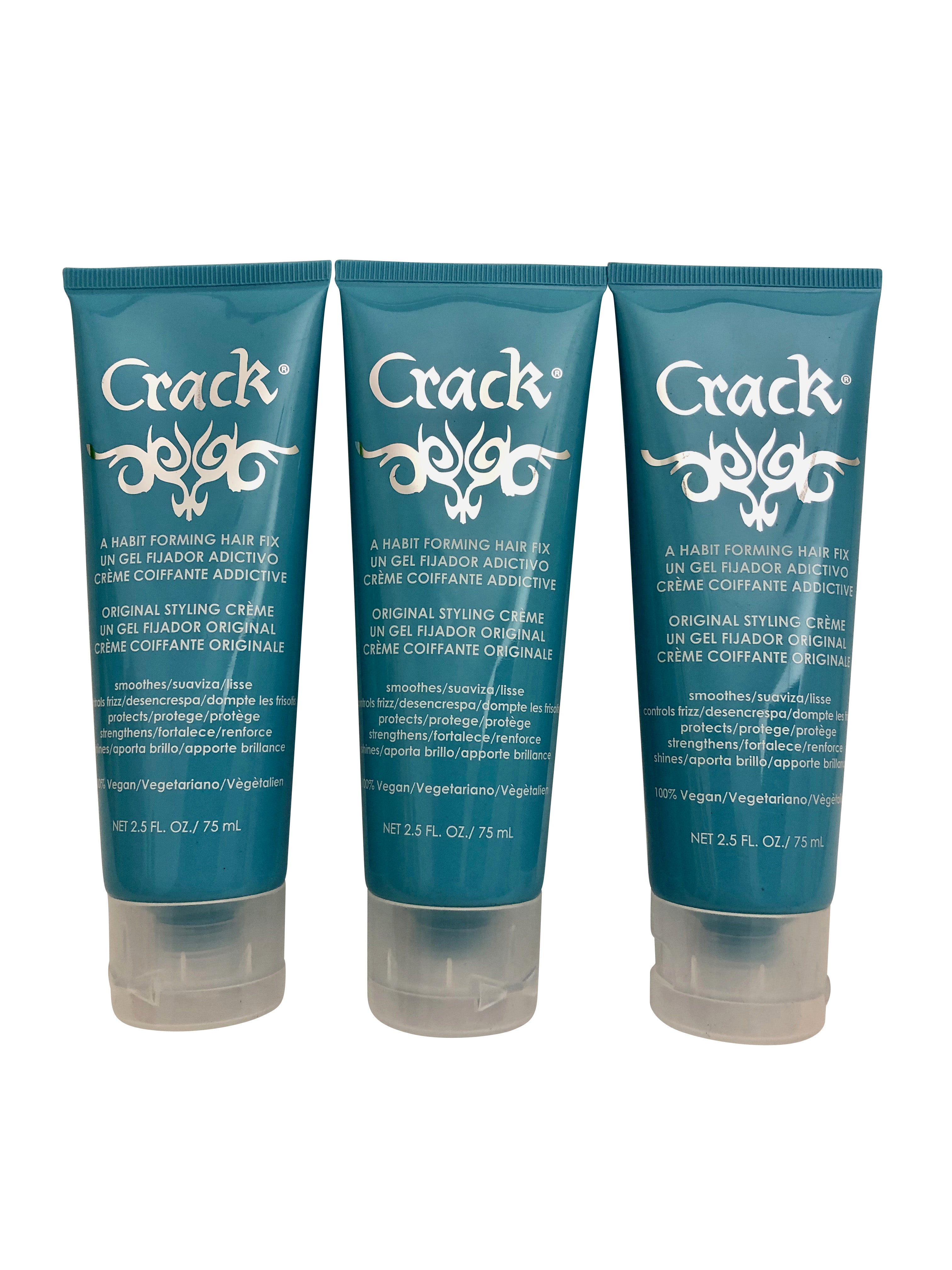 Crack hair Fix Original Styling Creme Set of 3 Each 2.5 OZ