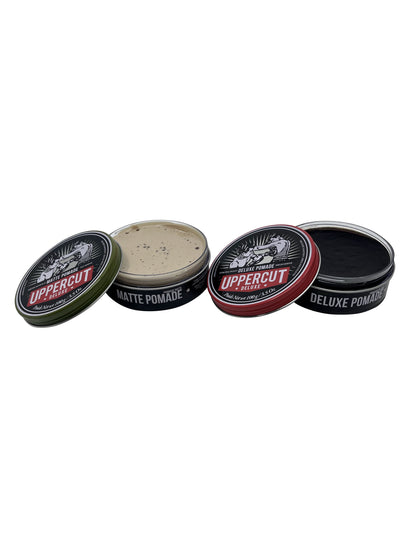 Uppercut Deluxe Matte Pomade Medium Hold & Deluxe Pomade Strong Hold 3.5 OZ Each