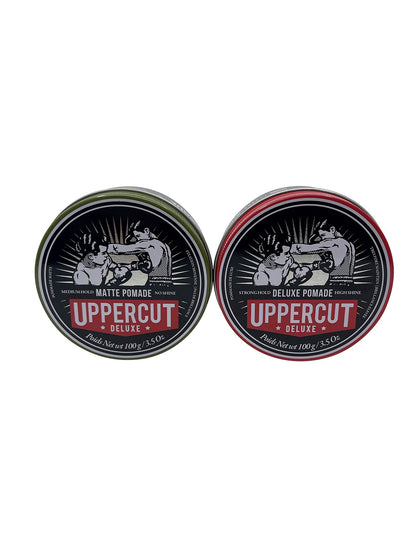 Uppercut Deluxe Matte Pomade Medium Hold & Deluxe Pomade Strong Hold 3.5 OZ Each