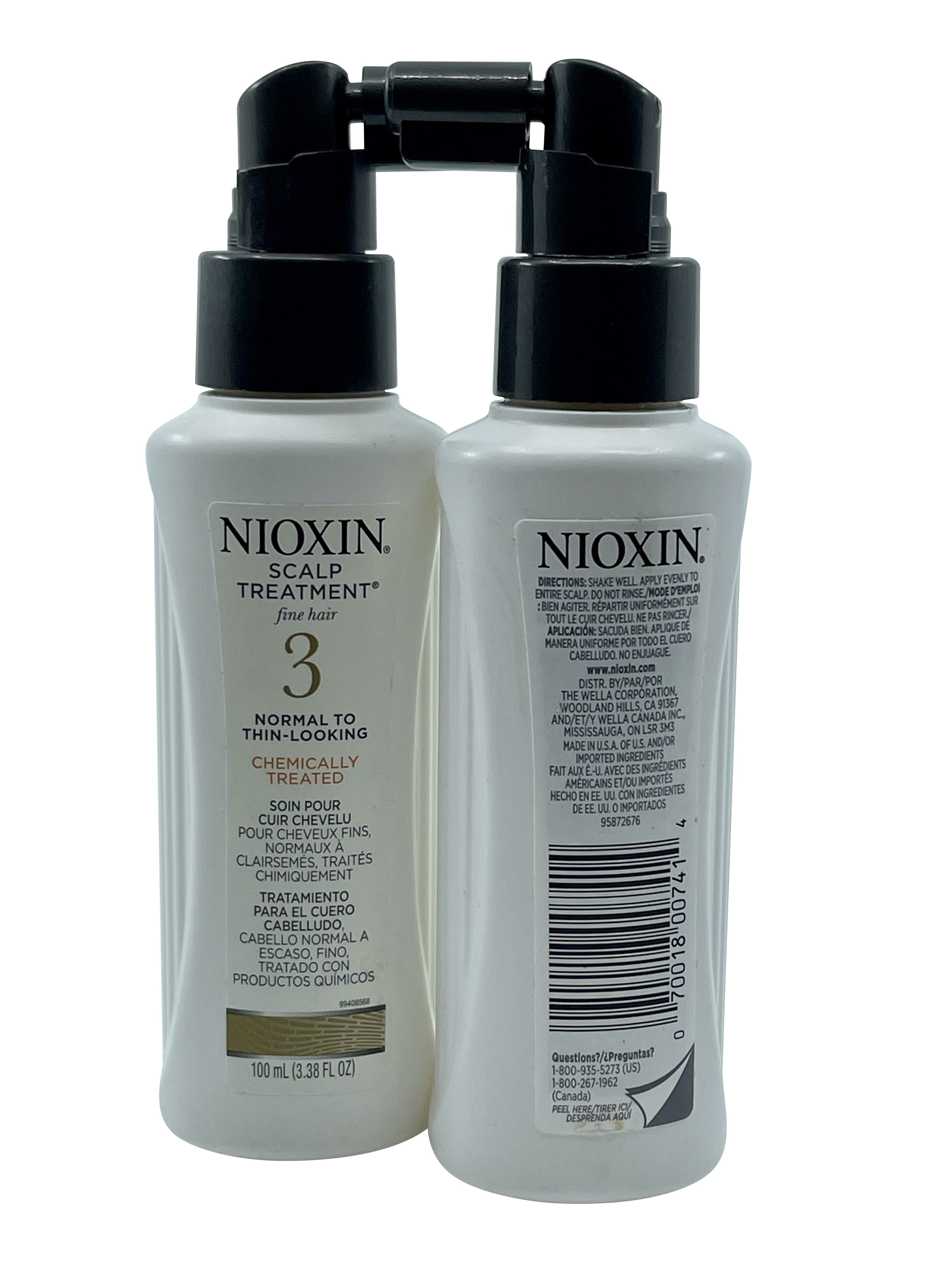 Nioxin Scalp Treatment 3 Normal & Thin Hair 3.38 OZ Set of 2