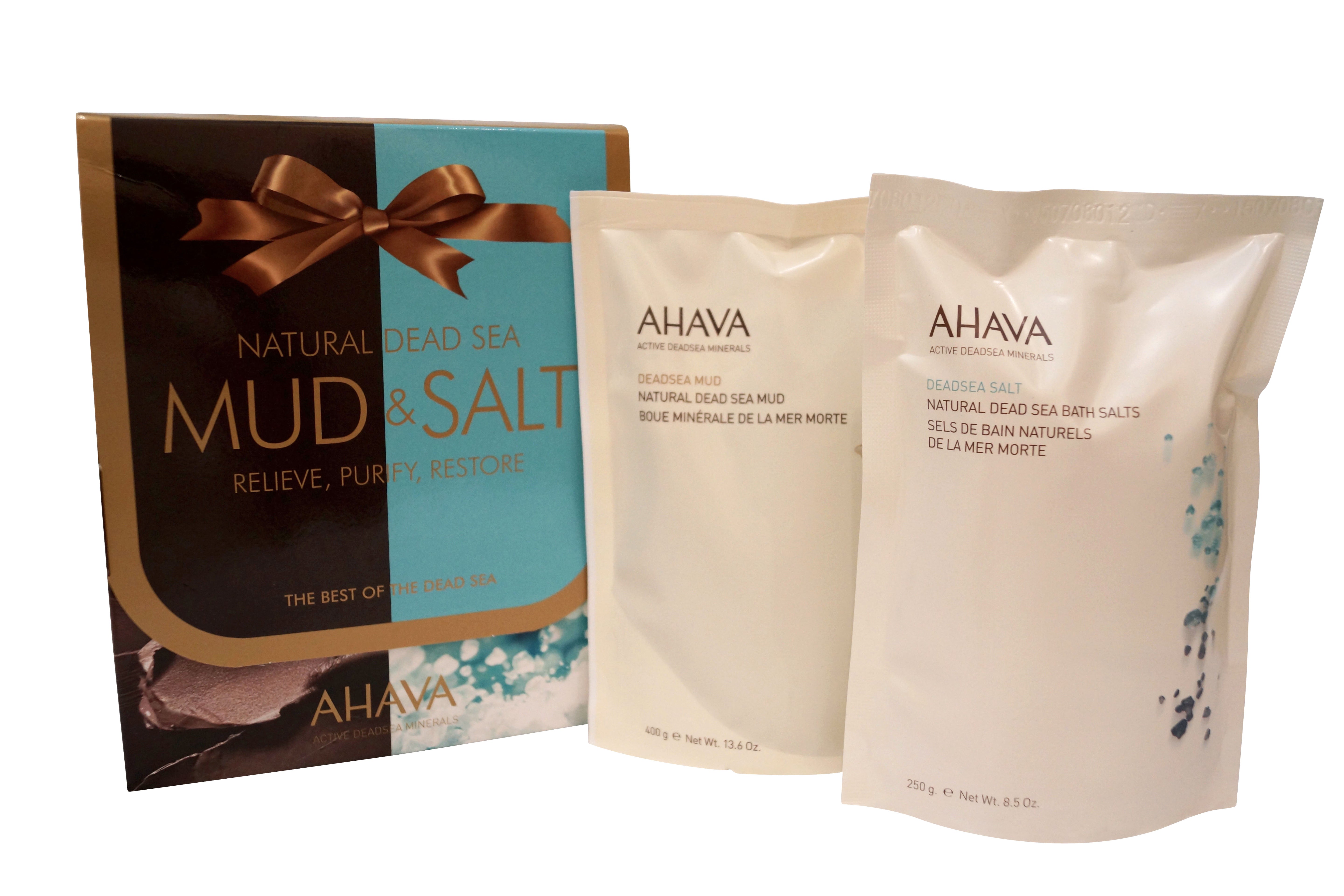 Ahava Natural Dea Sea Mud & Salt Gift Set, 13.6 Oz & 8.5 Oz