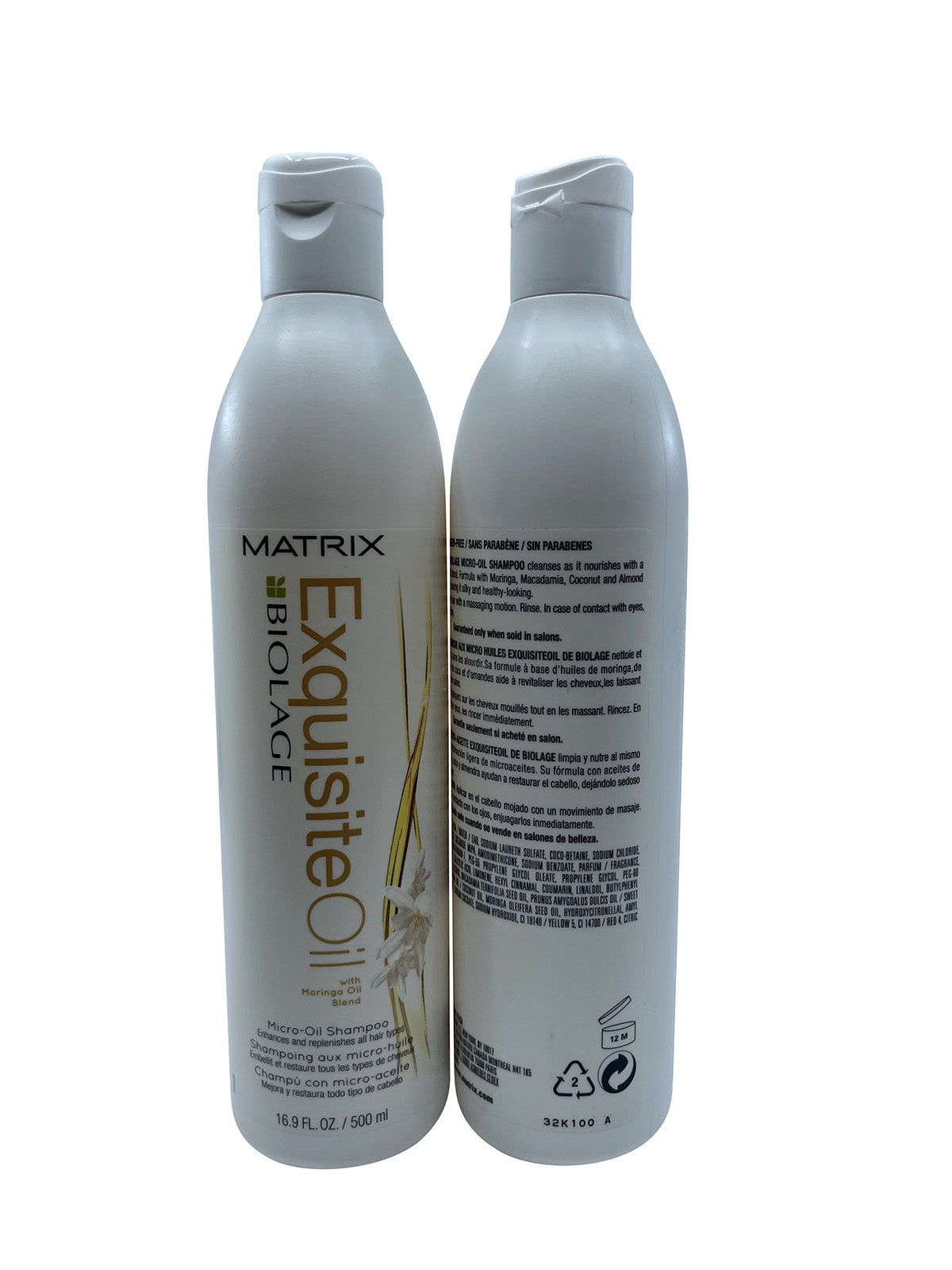 Matrix Biolage Micro Oil Shampoo Moringa Oil All Hair Types 16.9 OZ Set of 2