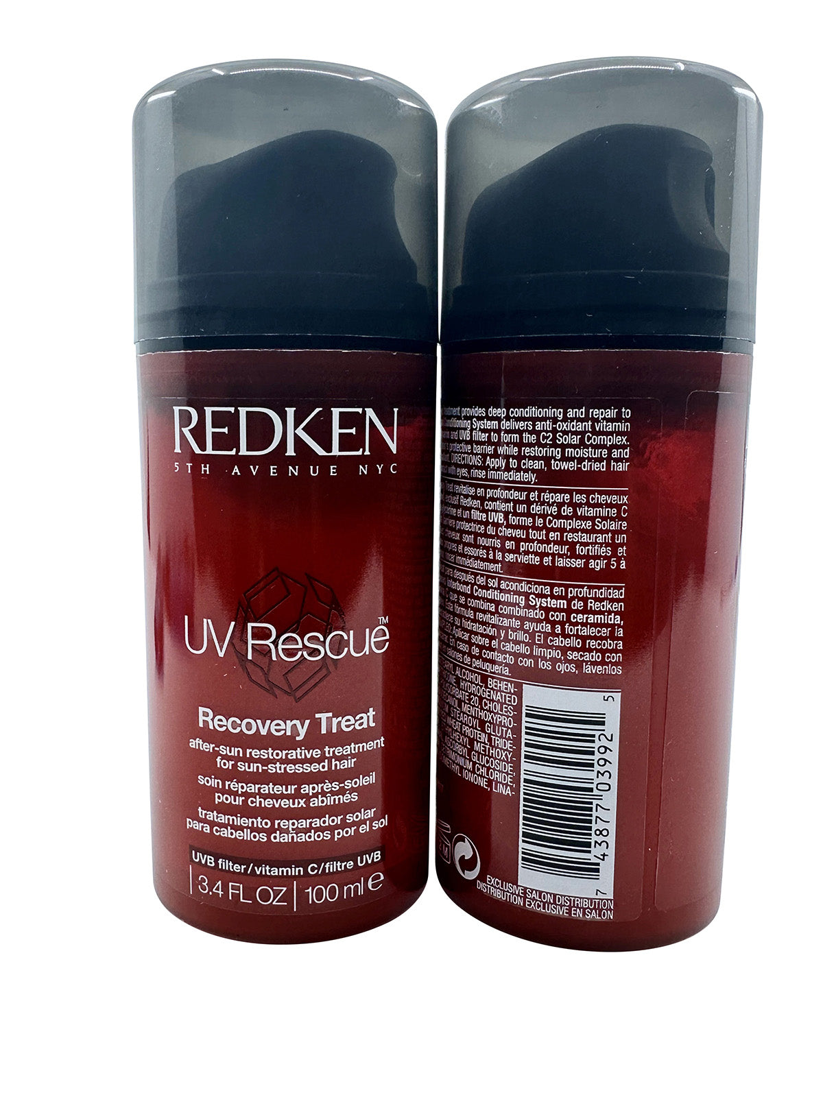 Redken UV Rescue Recovery Treat After Sun Restorative Treatment 3.4 OZ Set of 2