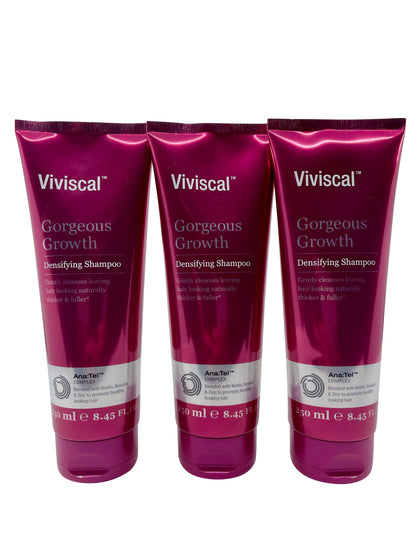 3 Pack Viviscal Gorgeous Growth Densifying Shampoo 8.45 Ounces each