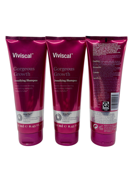 3 Pack Viviscal Gorgeous Growth Densifying Shampoo 8.45 Ounces each