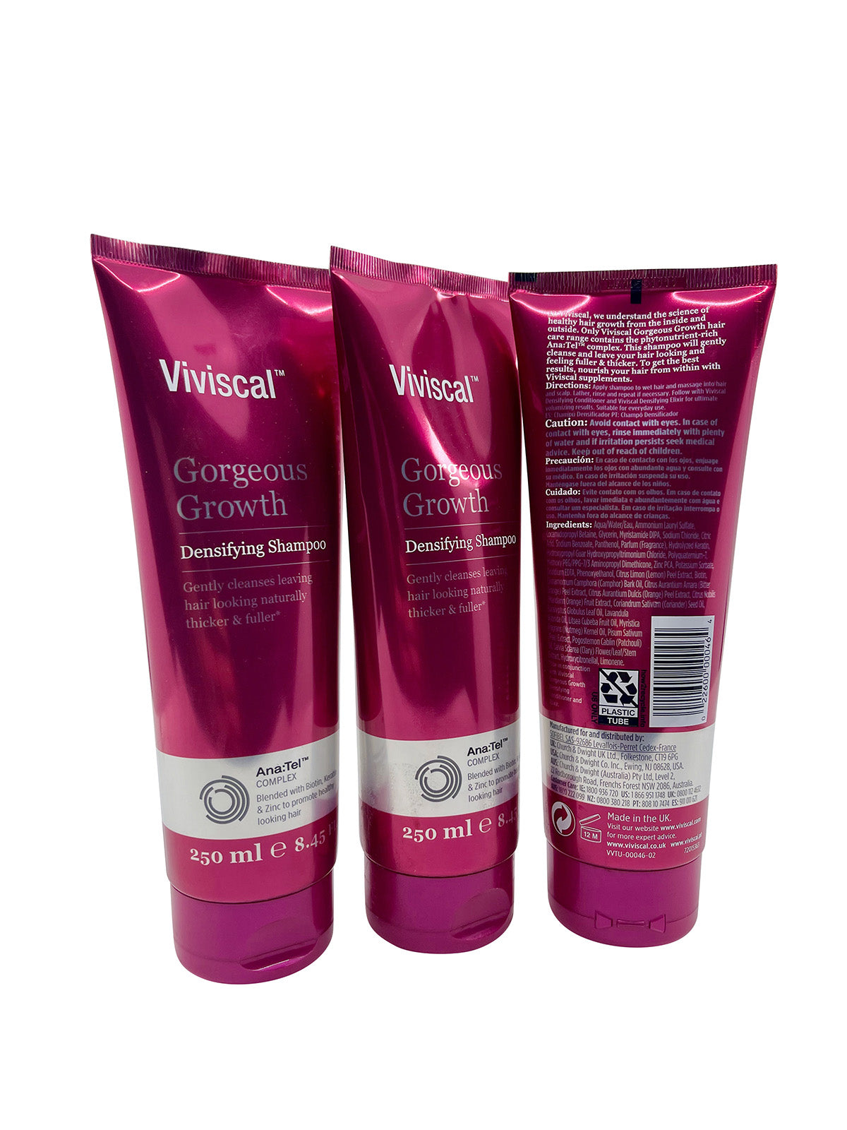 3 Pack Viviscal Gorgeous Growth Densifying Shampoo 8.45 Ounces each