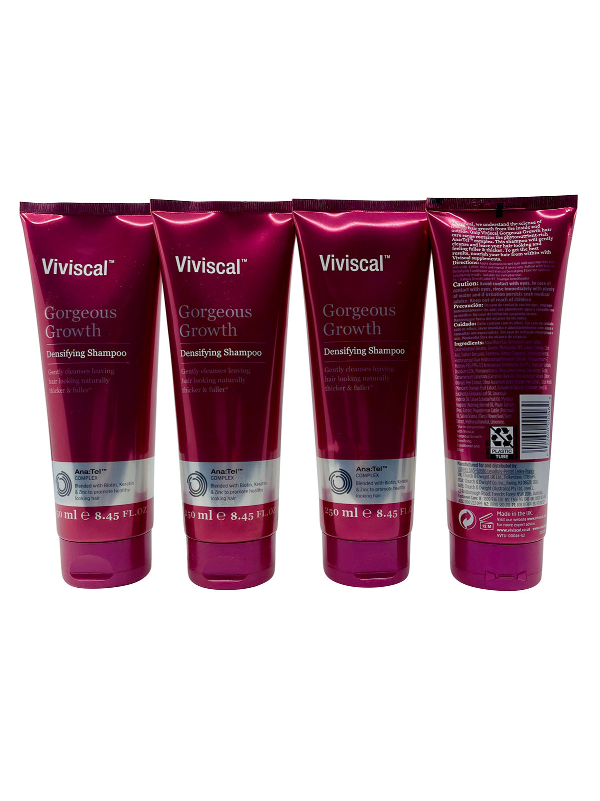 4 Pack Viviscal Gorgeous Growth Densifying Shampoo 8.45 Ounces each