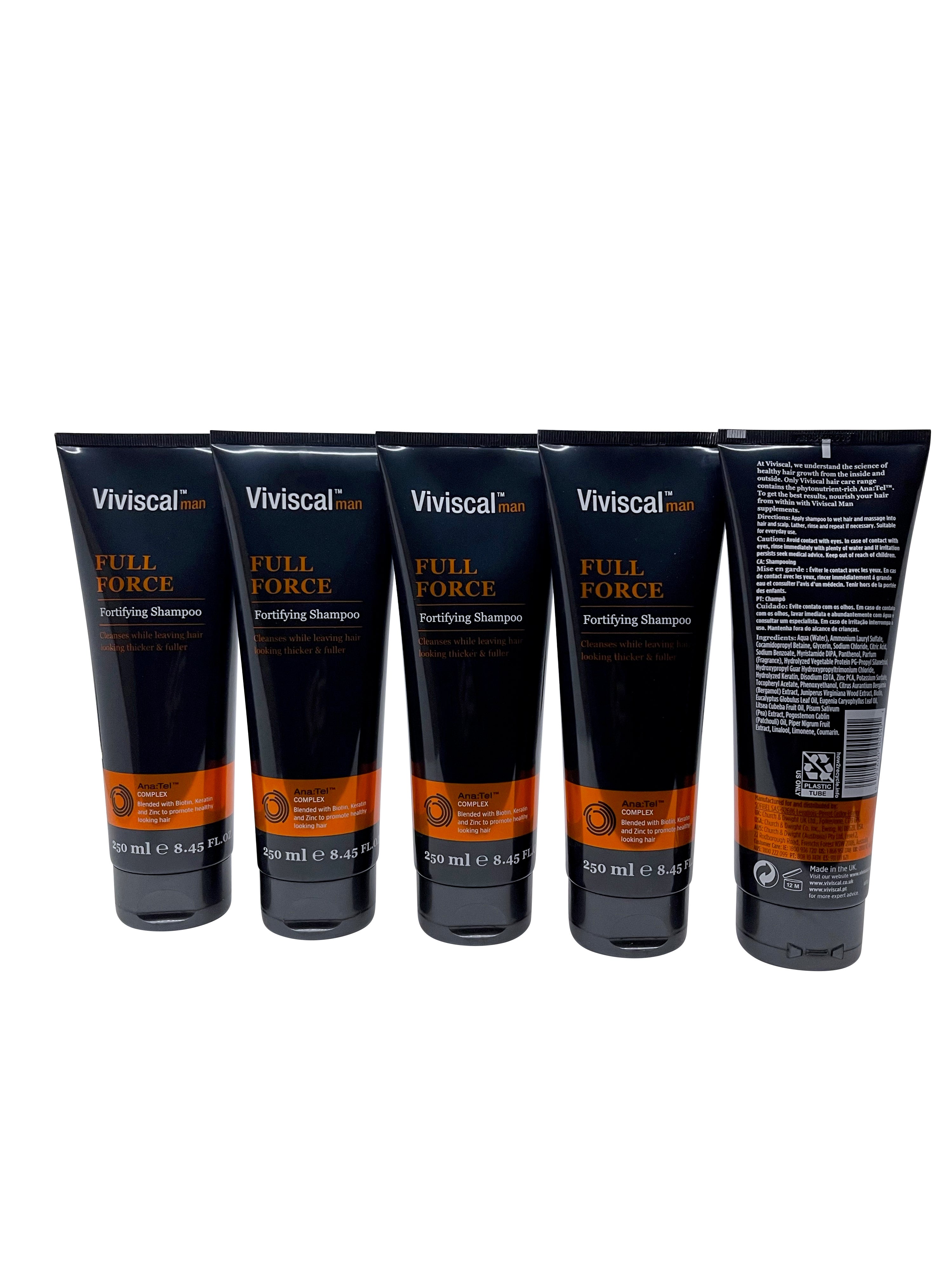 Viviscal Man Full Force Fortifying Shampoo 8.45 OZ Set of 5