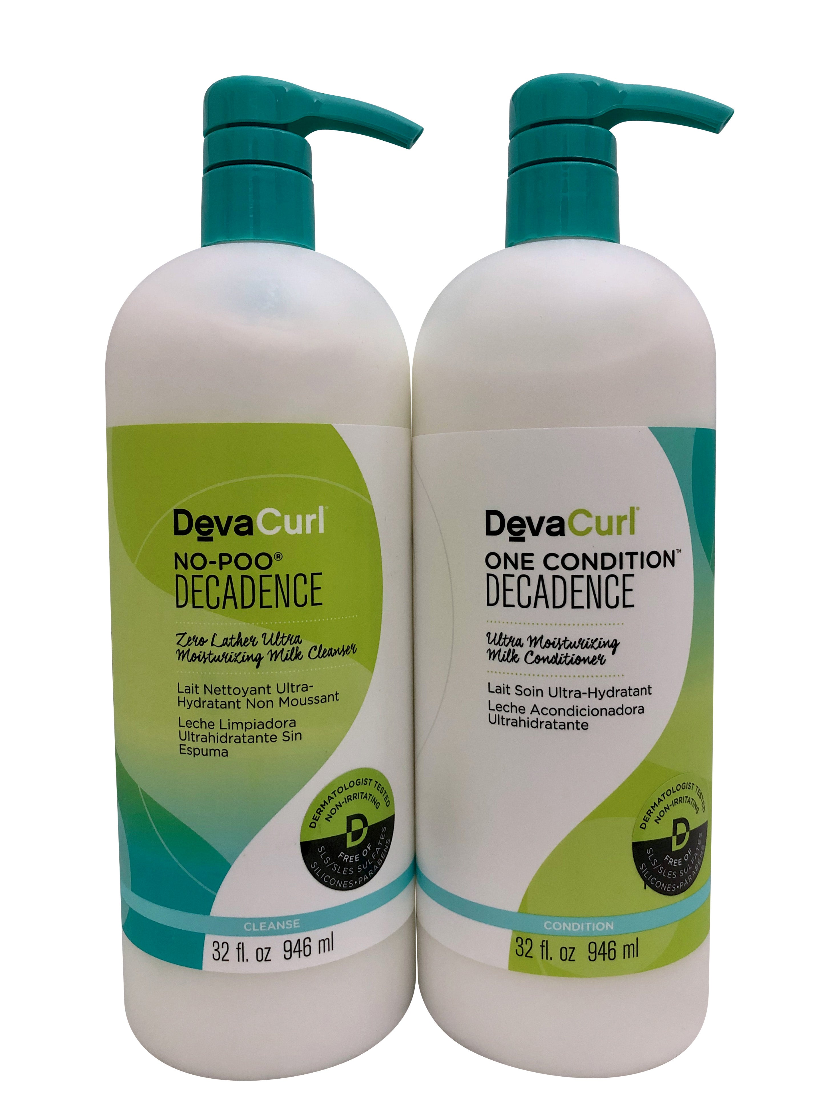 DevaCurl No Poo Decadence Cleanser & One Conditioner Decadence Set 32 OZ Each