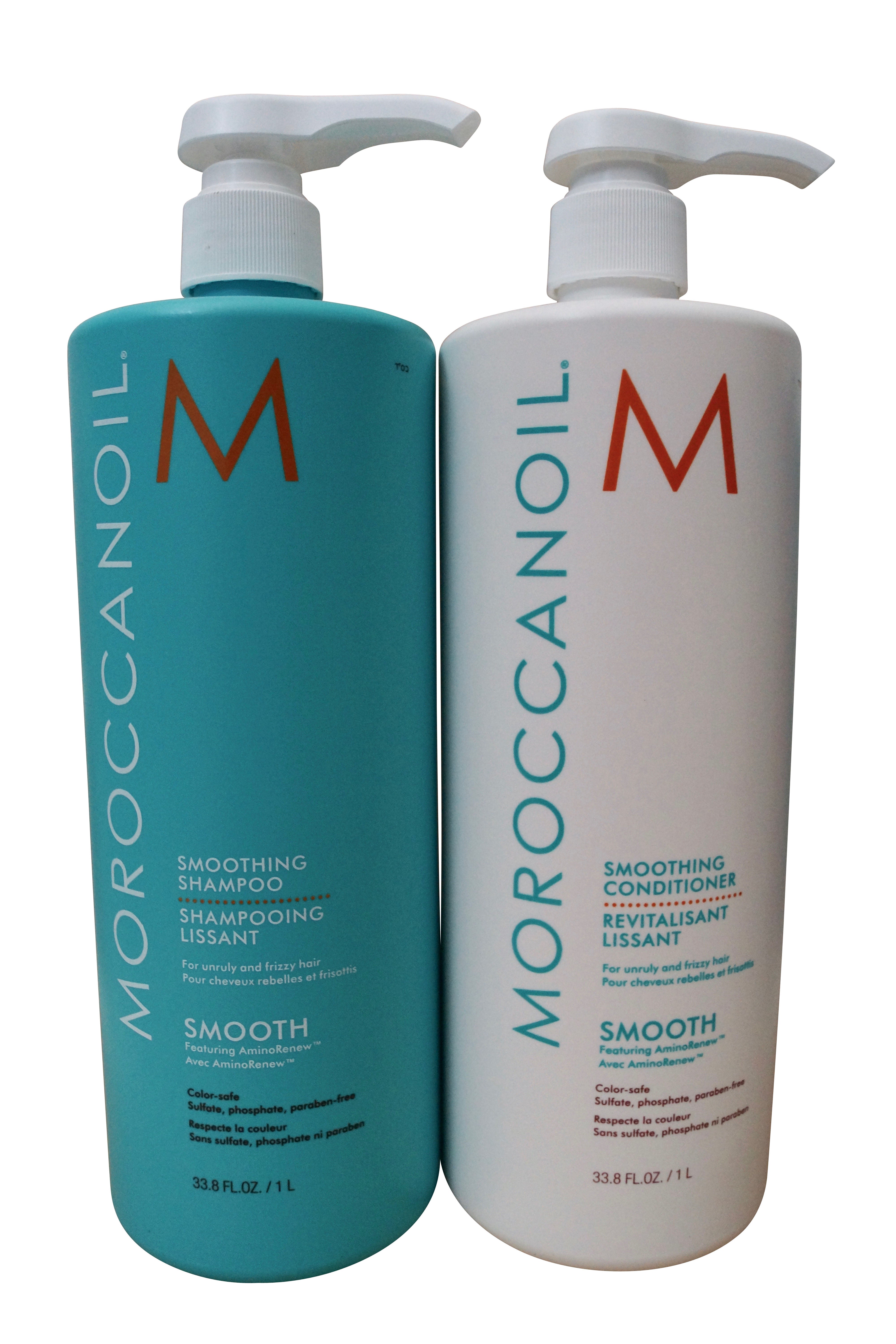 Moroccanoil Smoothing Shampoo & Conditioner Set Unruly & Frizzy Hair 33.8 OZ