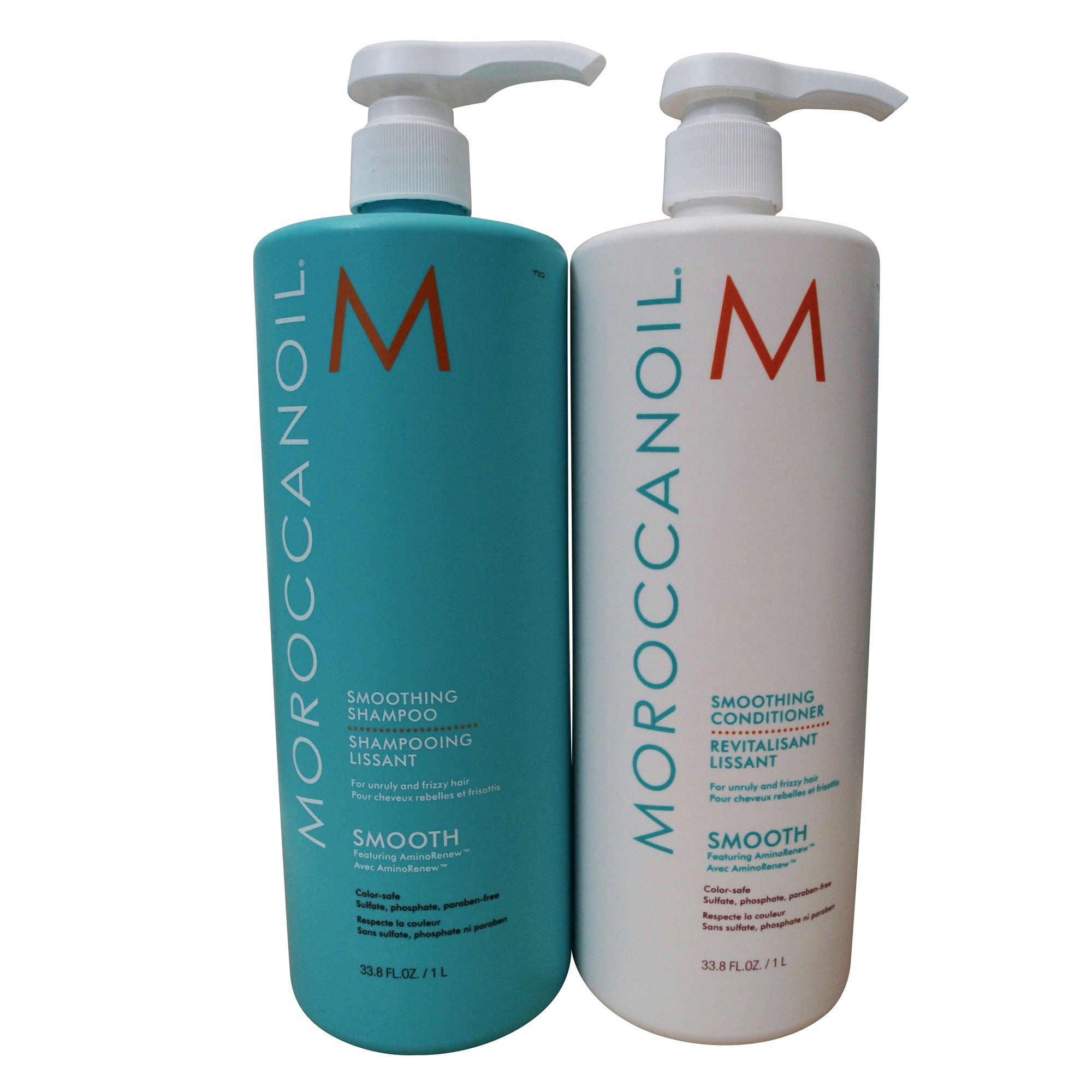 Moroccanoil Smoothing Shampoo & Conditioner Set Unruly & Frizzy Hair 33.8 OZ