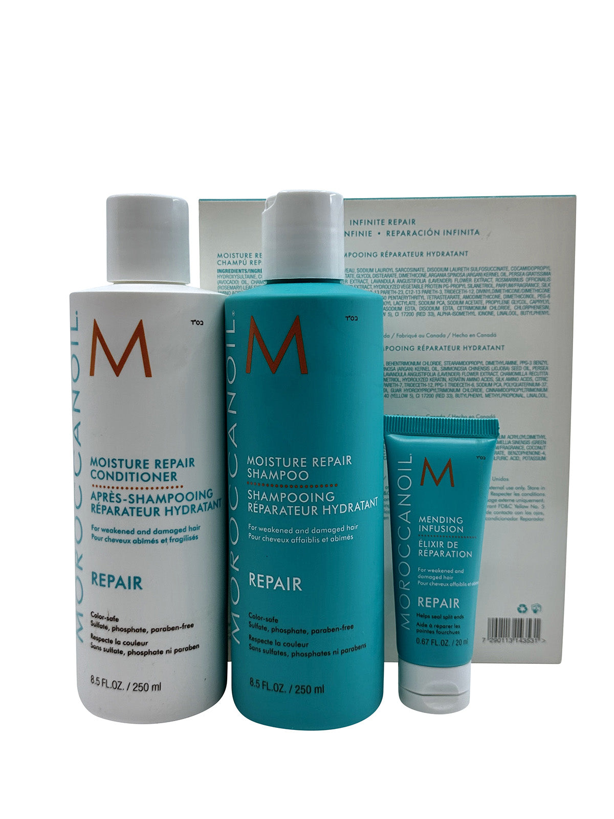 Moroccanoil Moisture Repair Shampoo Conditioner 8.5 OZ Mending Infusion 0.67 OZ