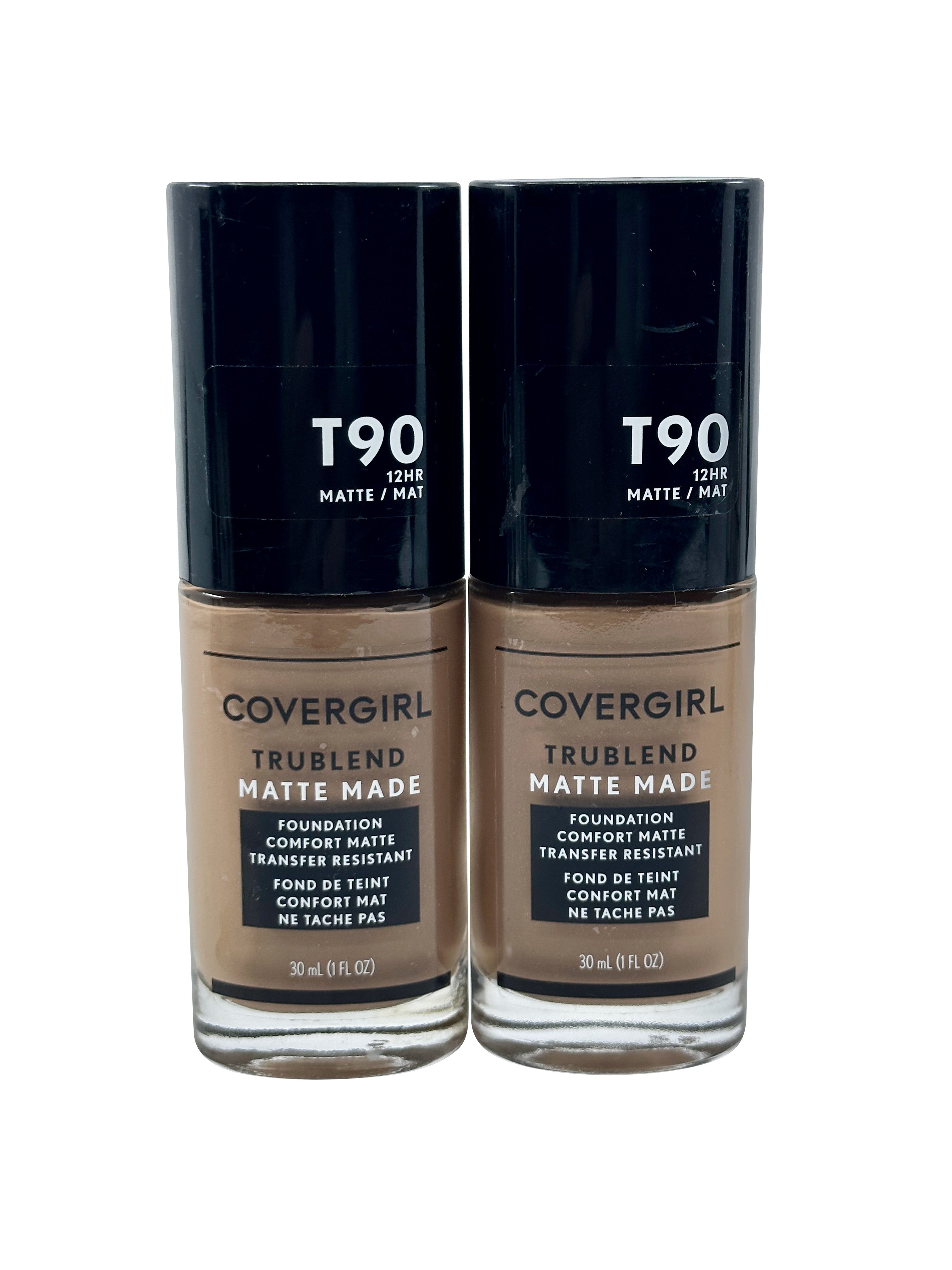 Cover Girl True Blend Matte Made Foundation T90 Tawny Fauve 1 OZ Set of 2