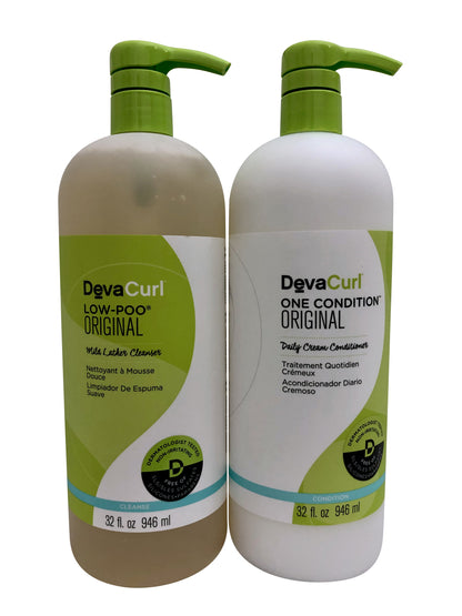 DevaCurl Low Poo Original Cleanser & One Conditioner Original Set 32 OZ Each