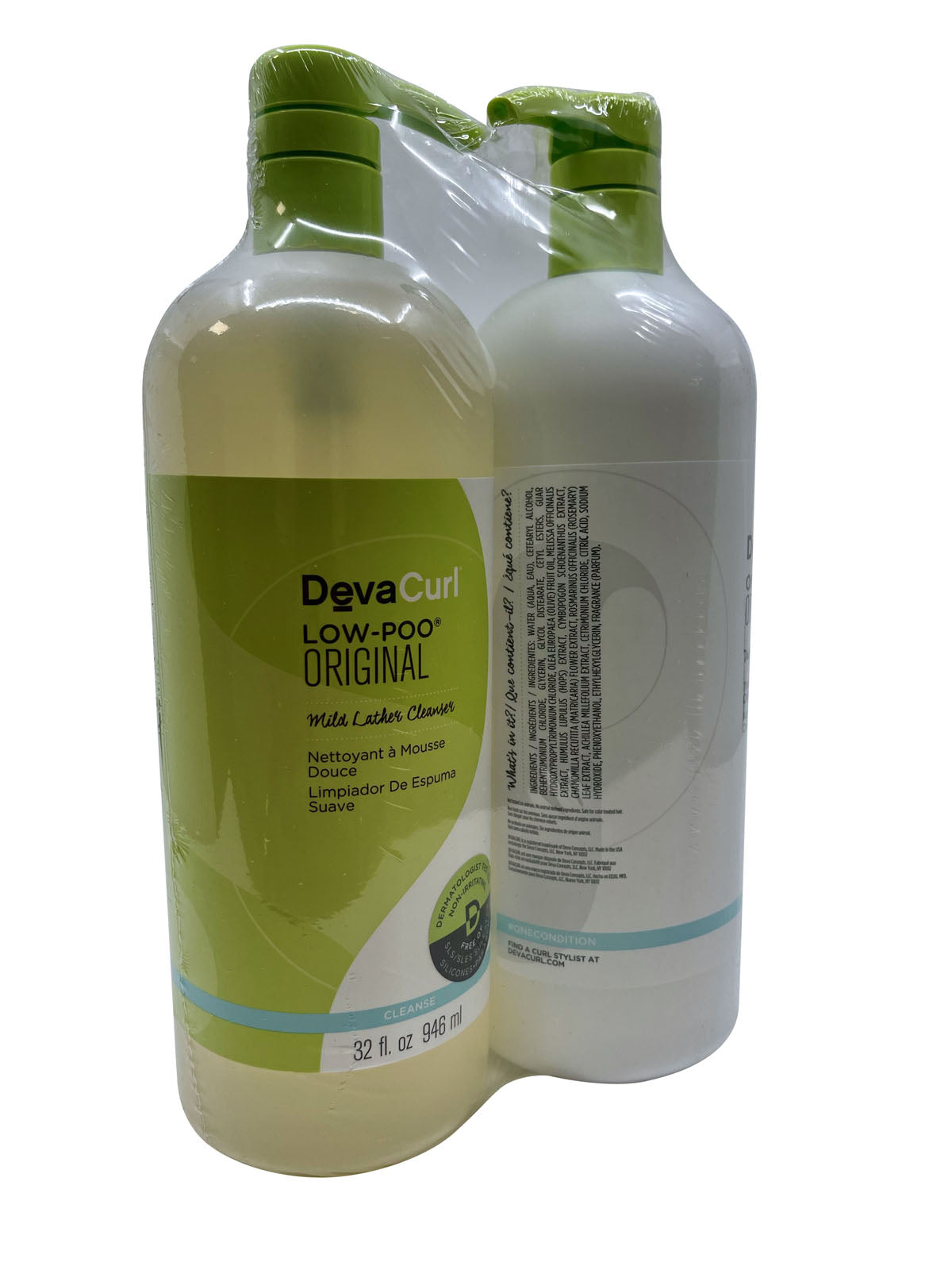 DevaCurl Low Poo Original Cleanser & One Conditioner Original Set 32 OZ Each