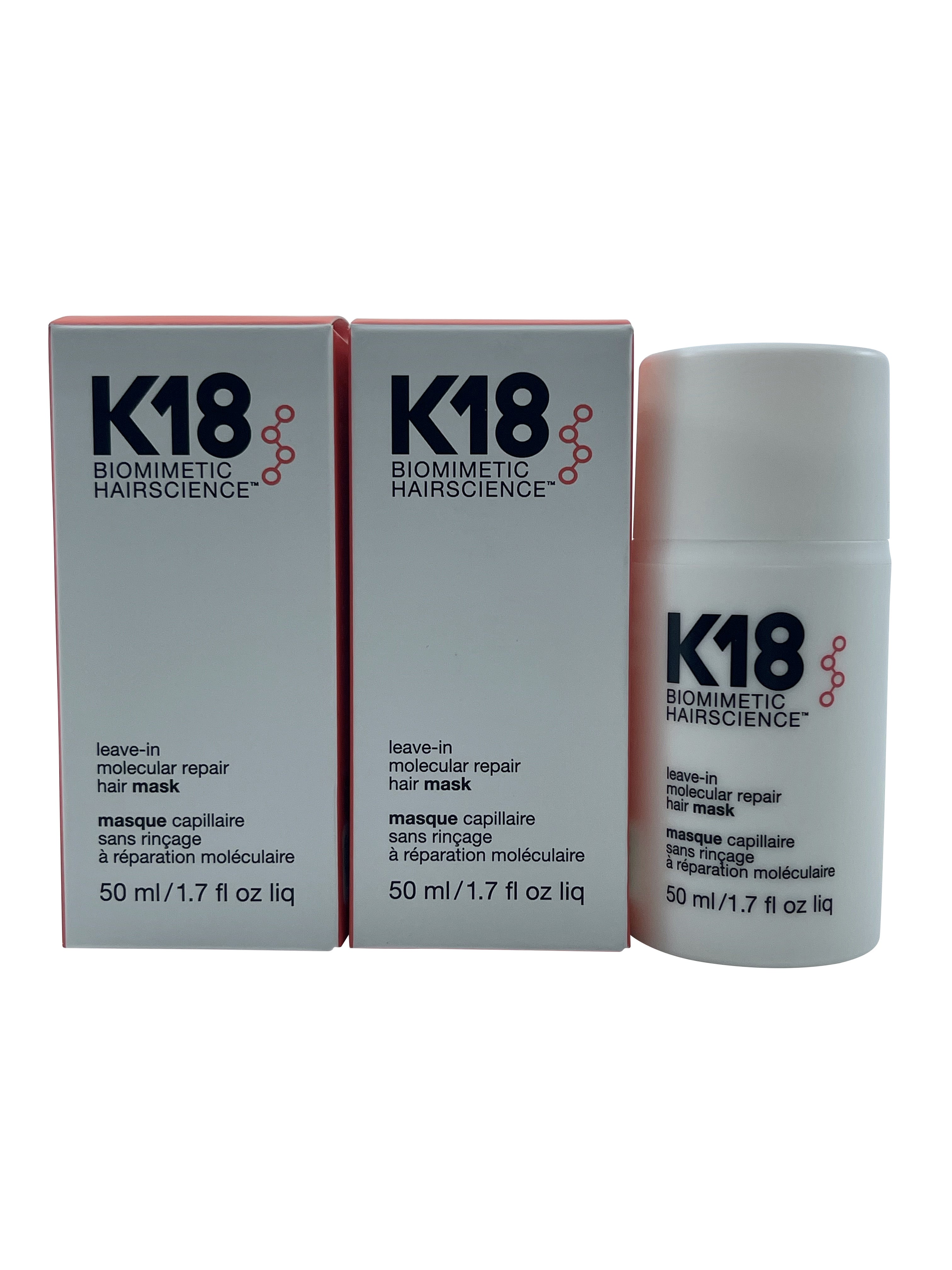 K18 Biometric Hairscience Leave In Molecular Repair Hair Mask 1.7 OZ Set of 2