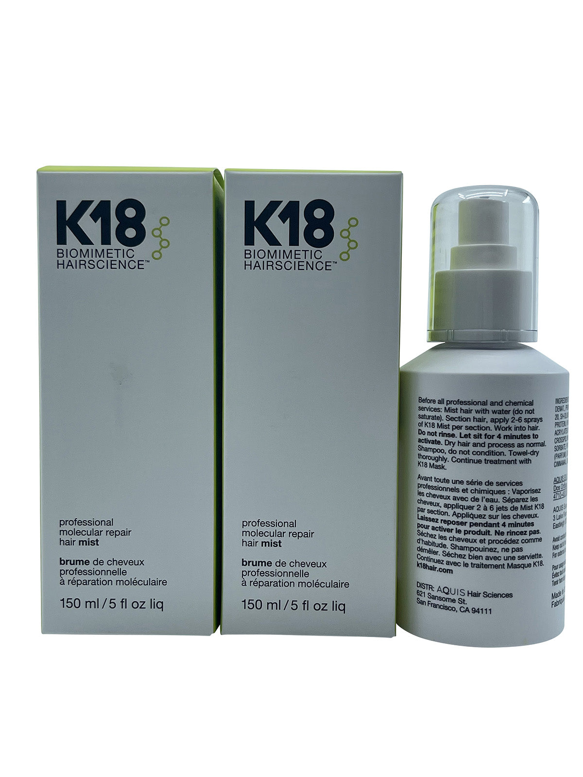 K18 Biometric Hairscience Professional Molecular Repair Hair Mist 5 OZ Set of 2