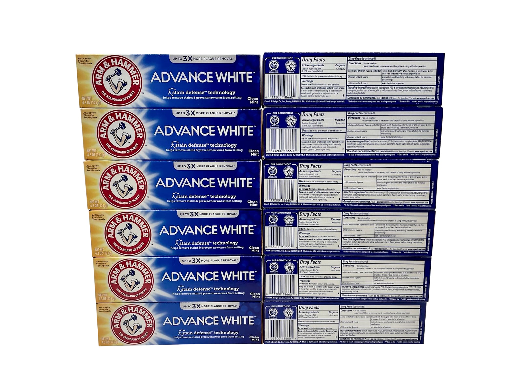 Arm & Hammer Advanced White Toothpaste Clean Mint 4.3 OZ Pack of 12