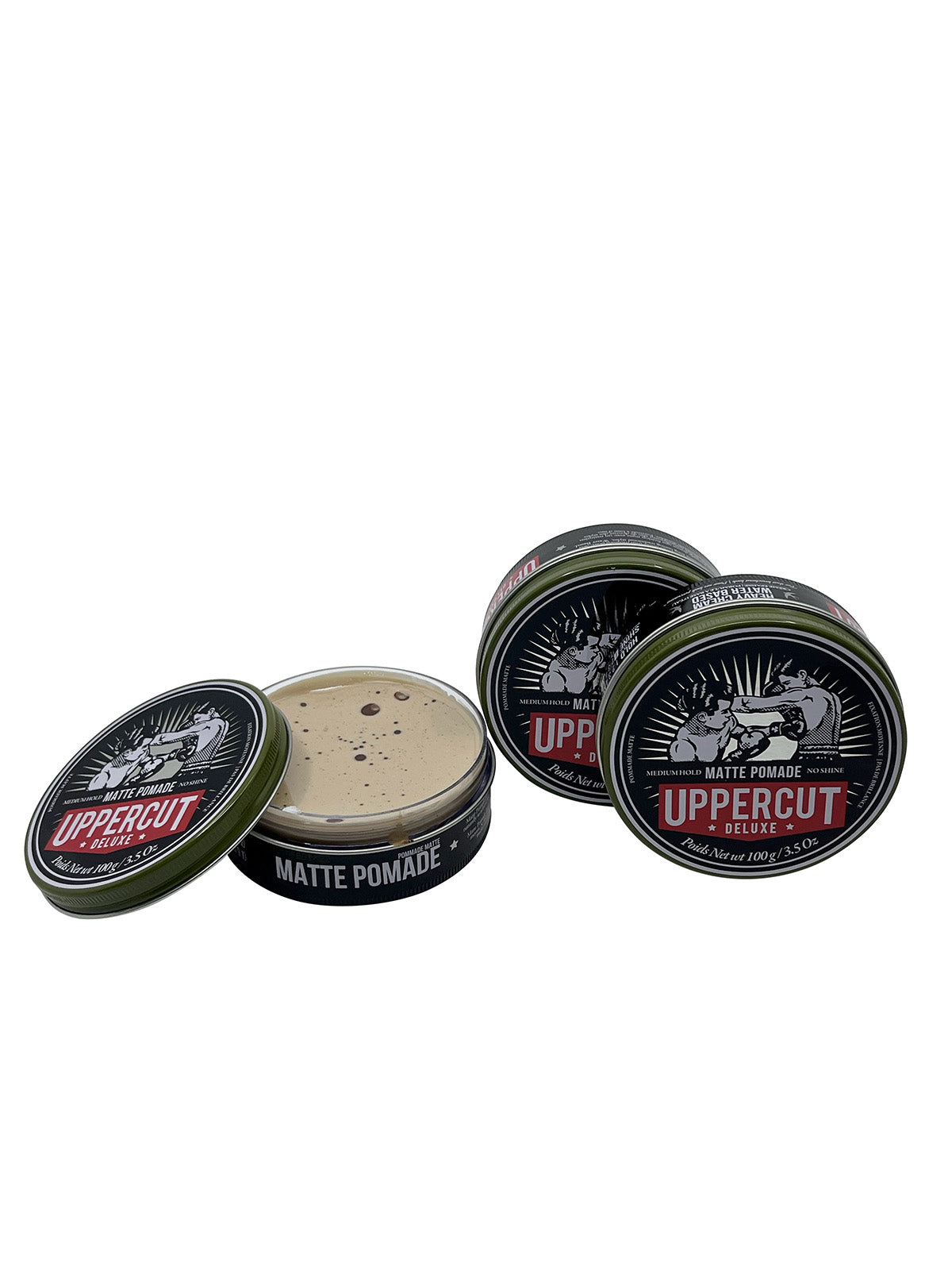 Uppercut Deluxe Matte Pomade Medium Hold No Shine 3.5 OZ Set of 3