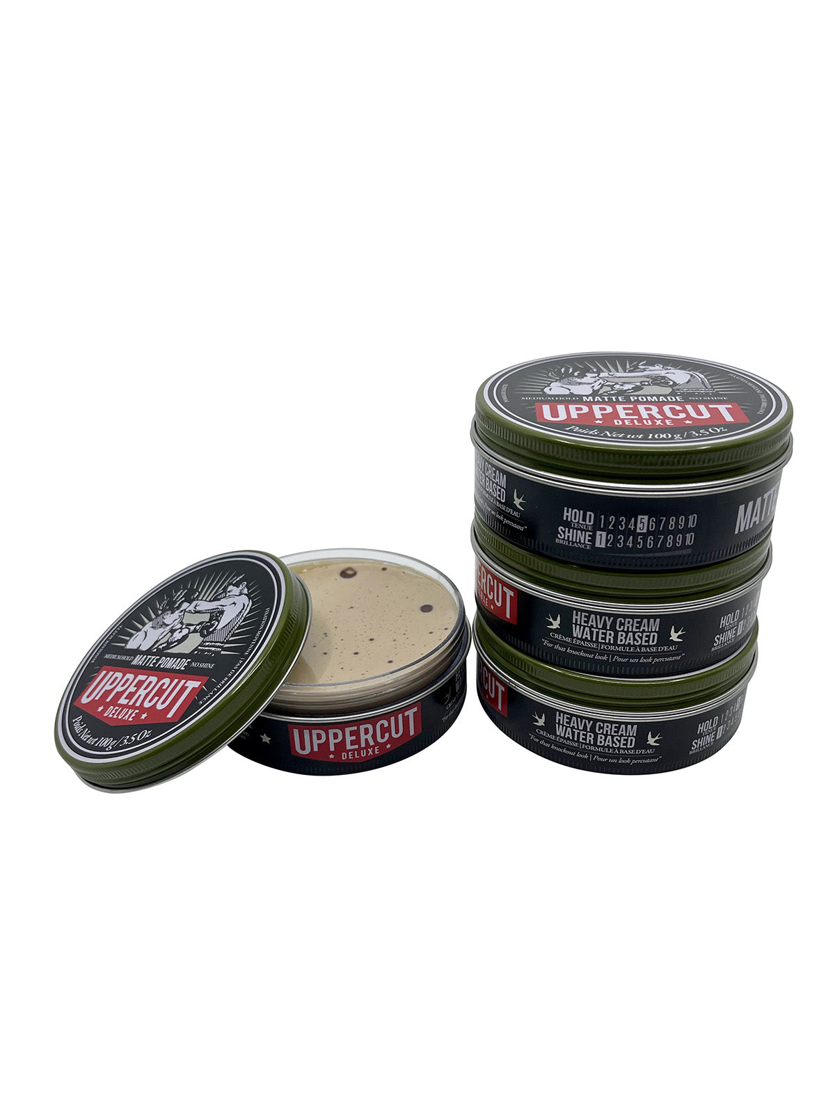 Uppercut Deluxe Matte Pomade Medium Hold No Shine 3.5 OZ Set of 4