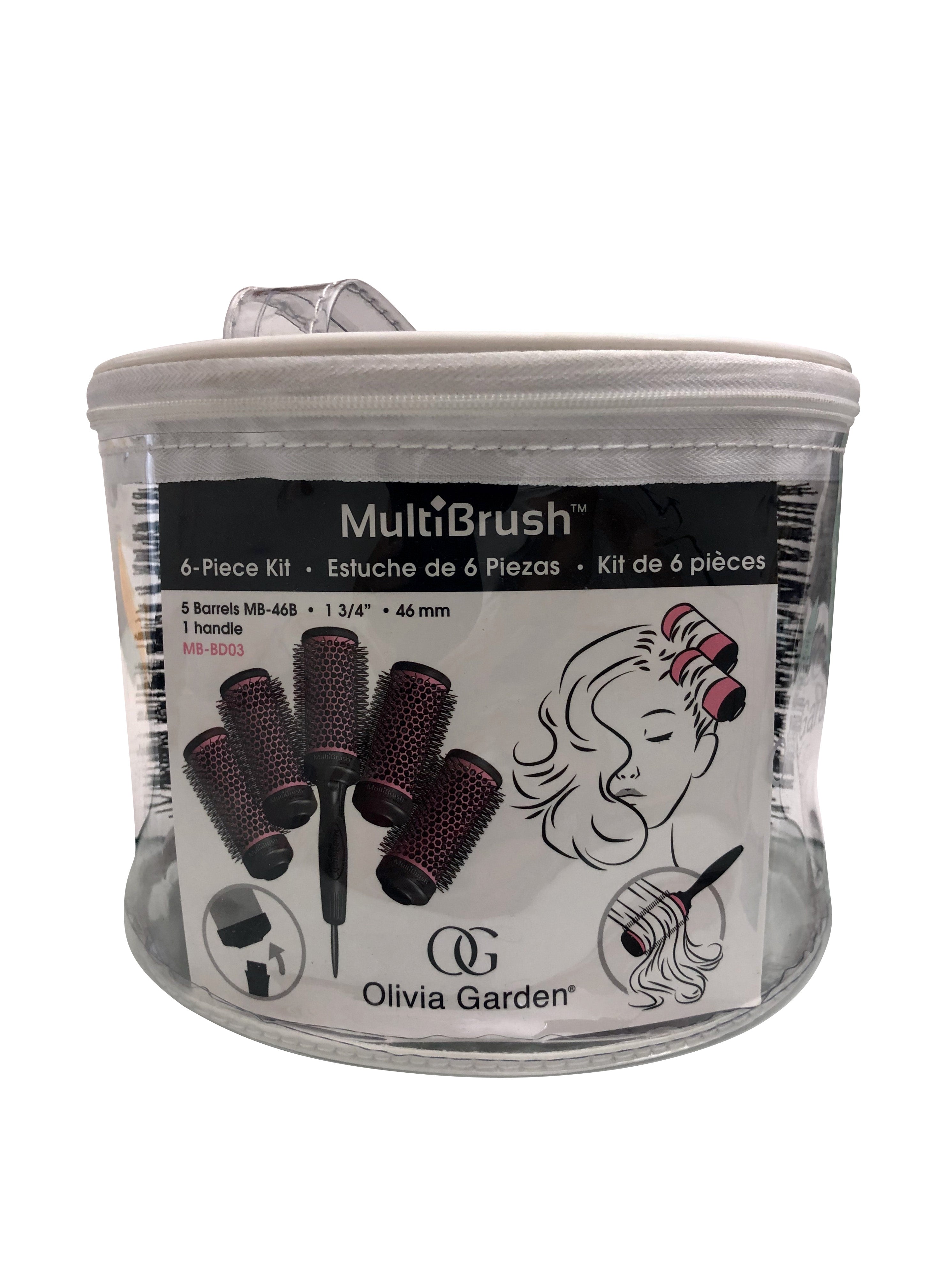 Olivia Garden Multibrush Detachable Styling Brush 6 Piece Bag 5 x 1 3/4" (46 mm)