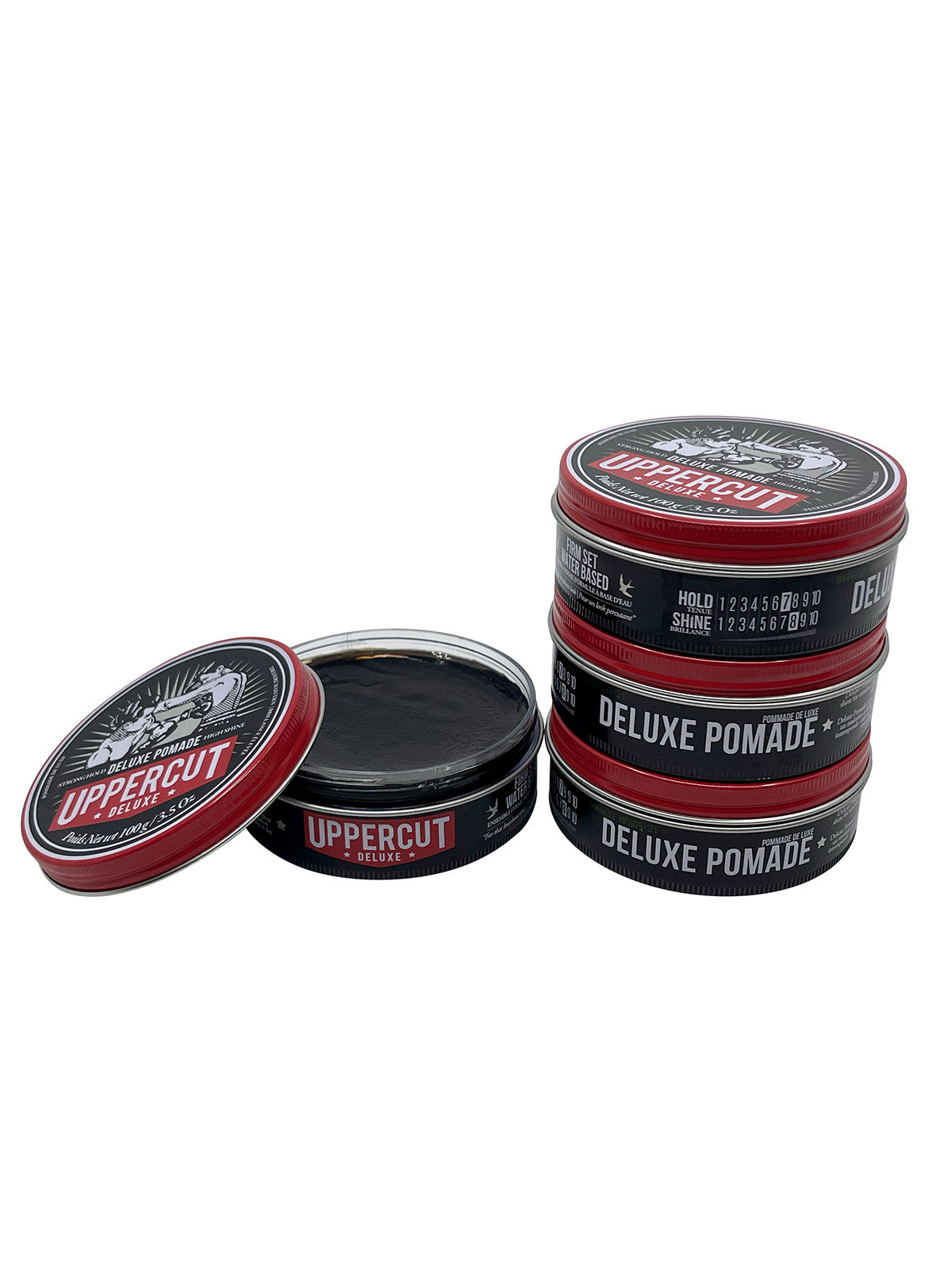 Uppercut Deluxe Pomade Strong Hold High Shine 3.5 OZ Set of 4