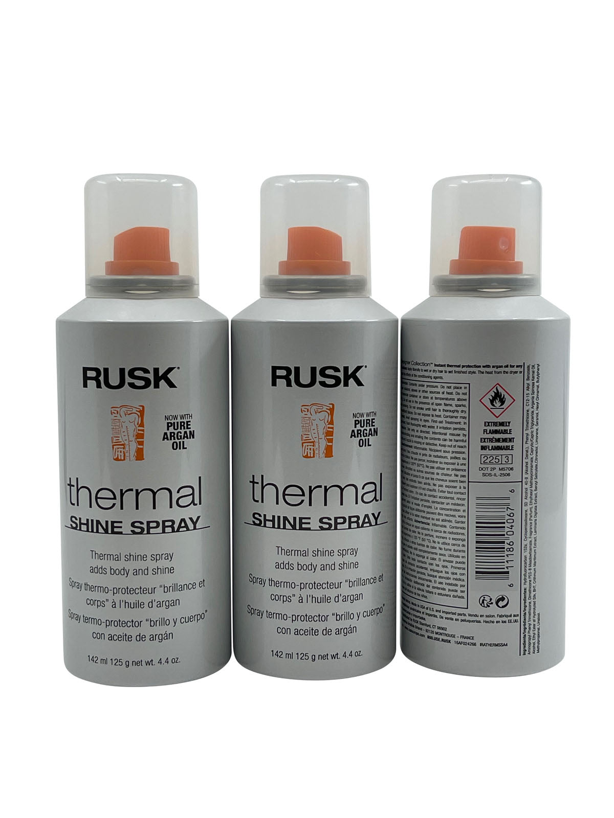 Rusk Thermal Shine Spray Argan Oil Body & Shine 4.4 OZ(Pack of 3)