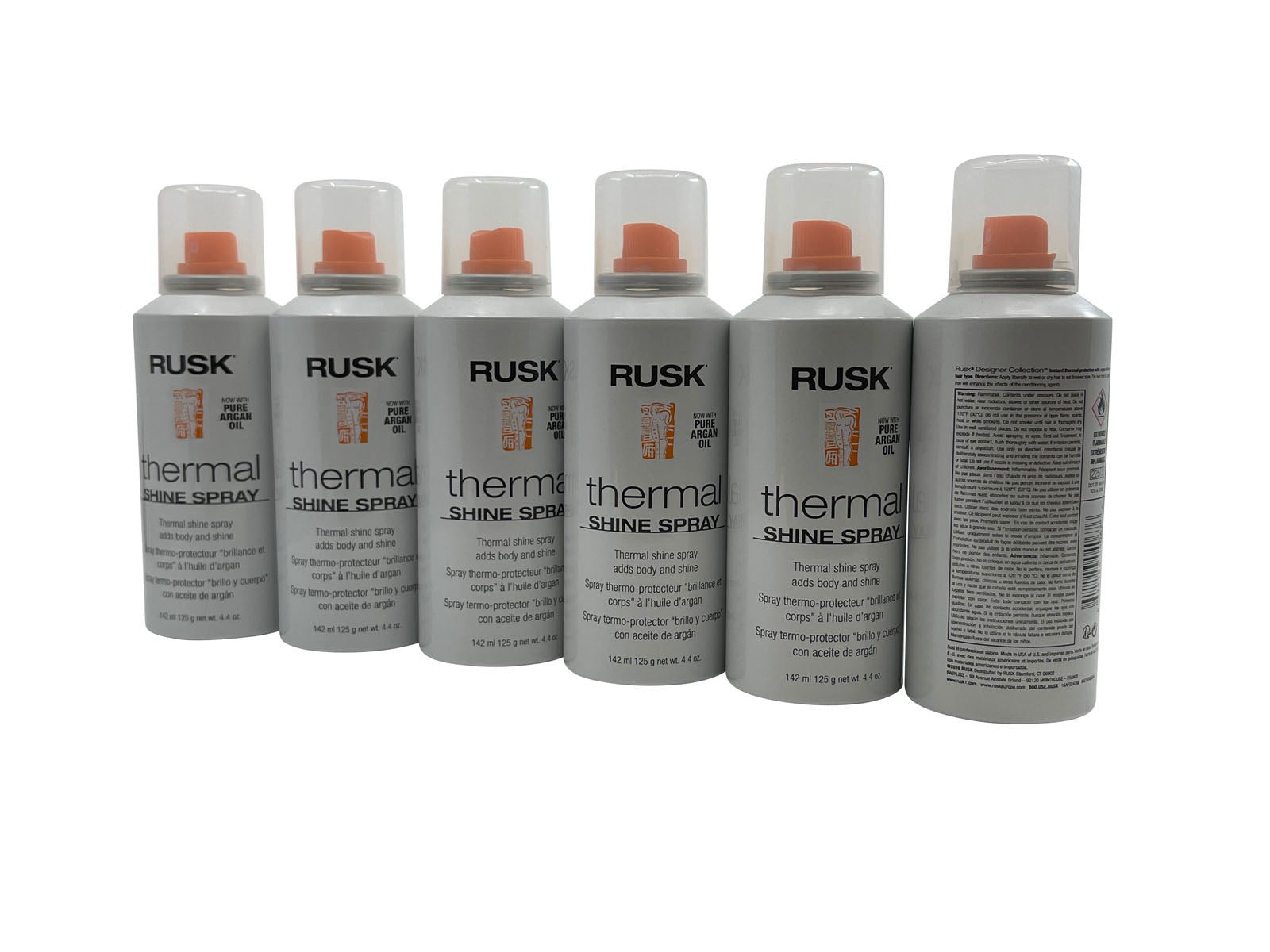 Rusk Thermal Shine Spray Argan Oil Body & Shine 4.4 OZ(Pack of 6)