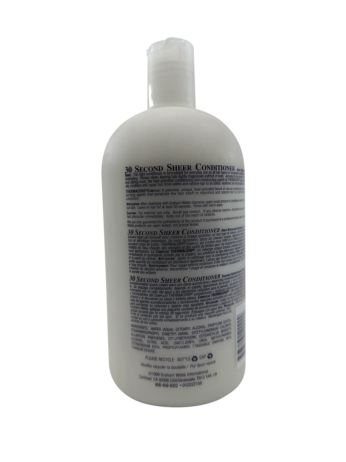 Graham Webb 30 Sec. Sheer Conditioner Instant Conditioning Rinse 33.8 OZ