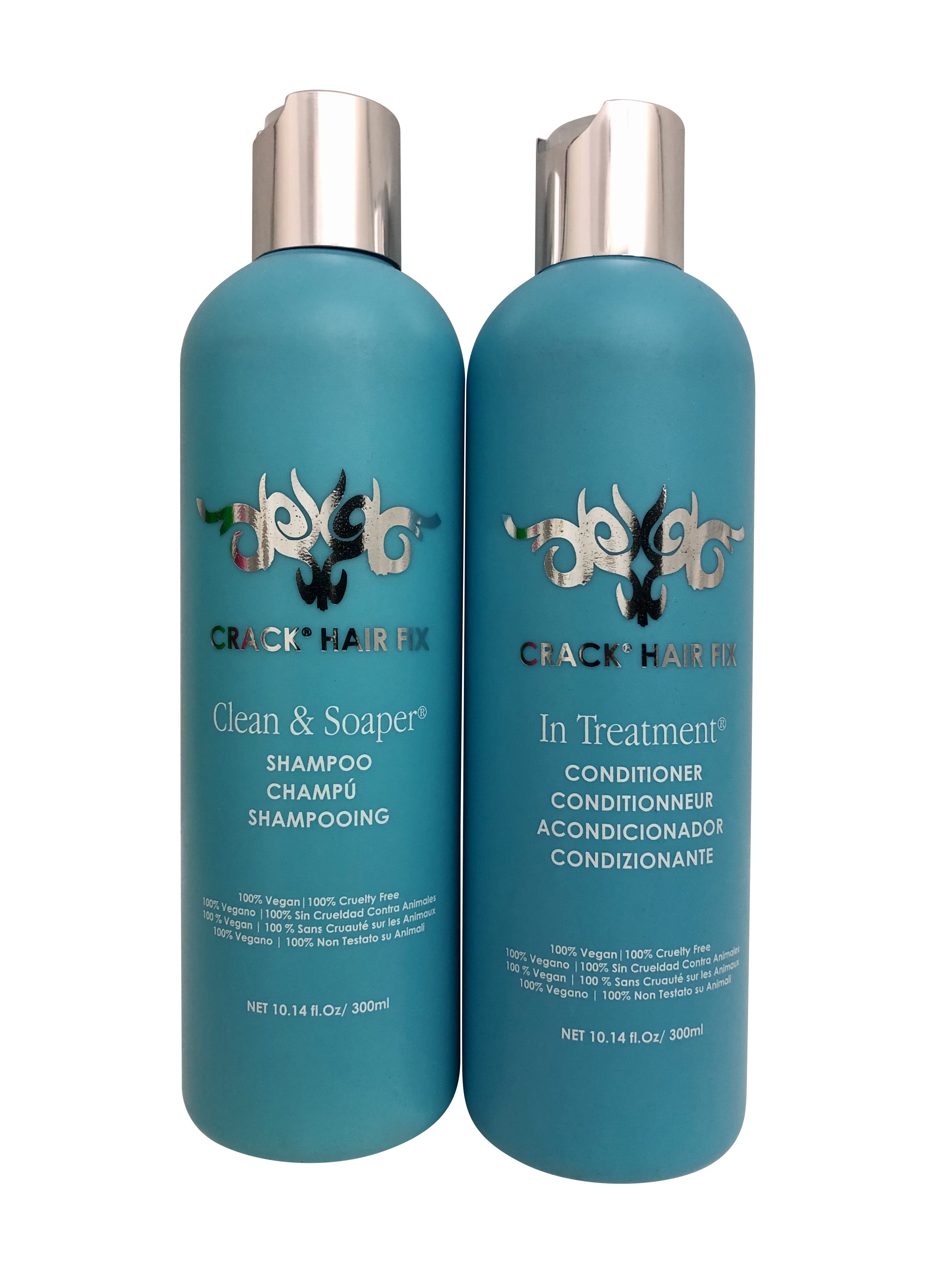 Crack Hair Fix Clean & Soaper Shampoo & In Treatment Conditioner Set 10.14 OZ Each