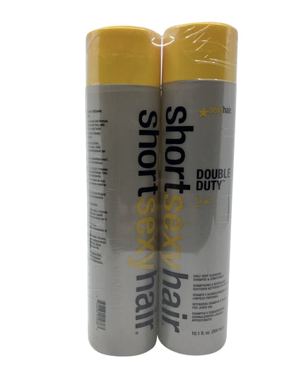 Sexy Hair Double Duty Daily Deep Cleanse Shampoo & Conditioner 10.1 OZ Set of 2