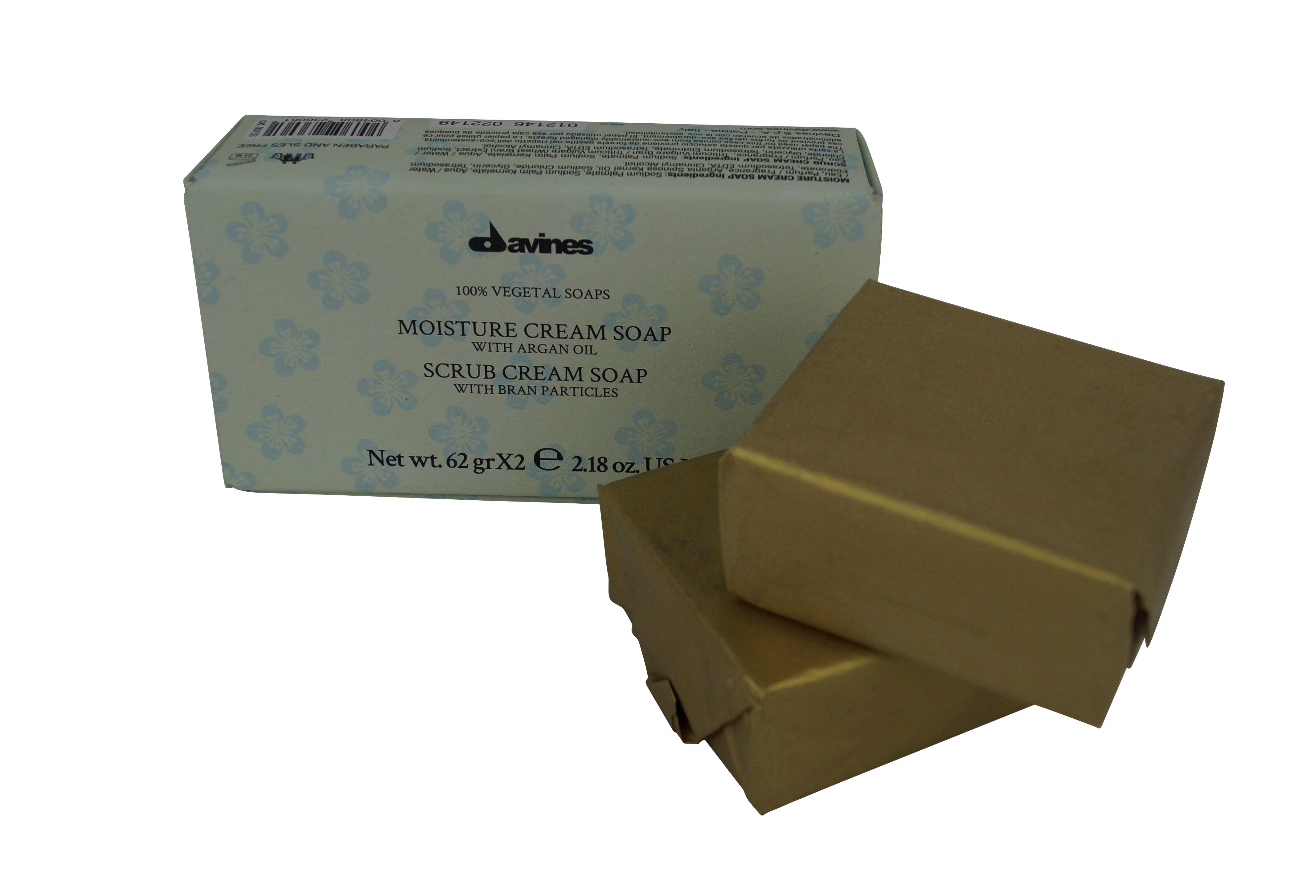 Davines Moisture Cream Soap with Argan Oil 2 bars each 2.18 oz