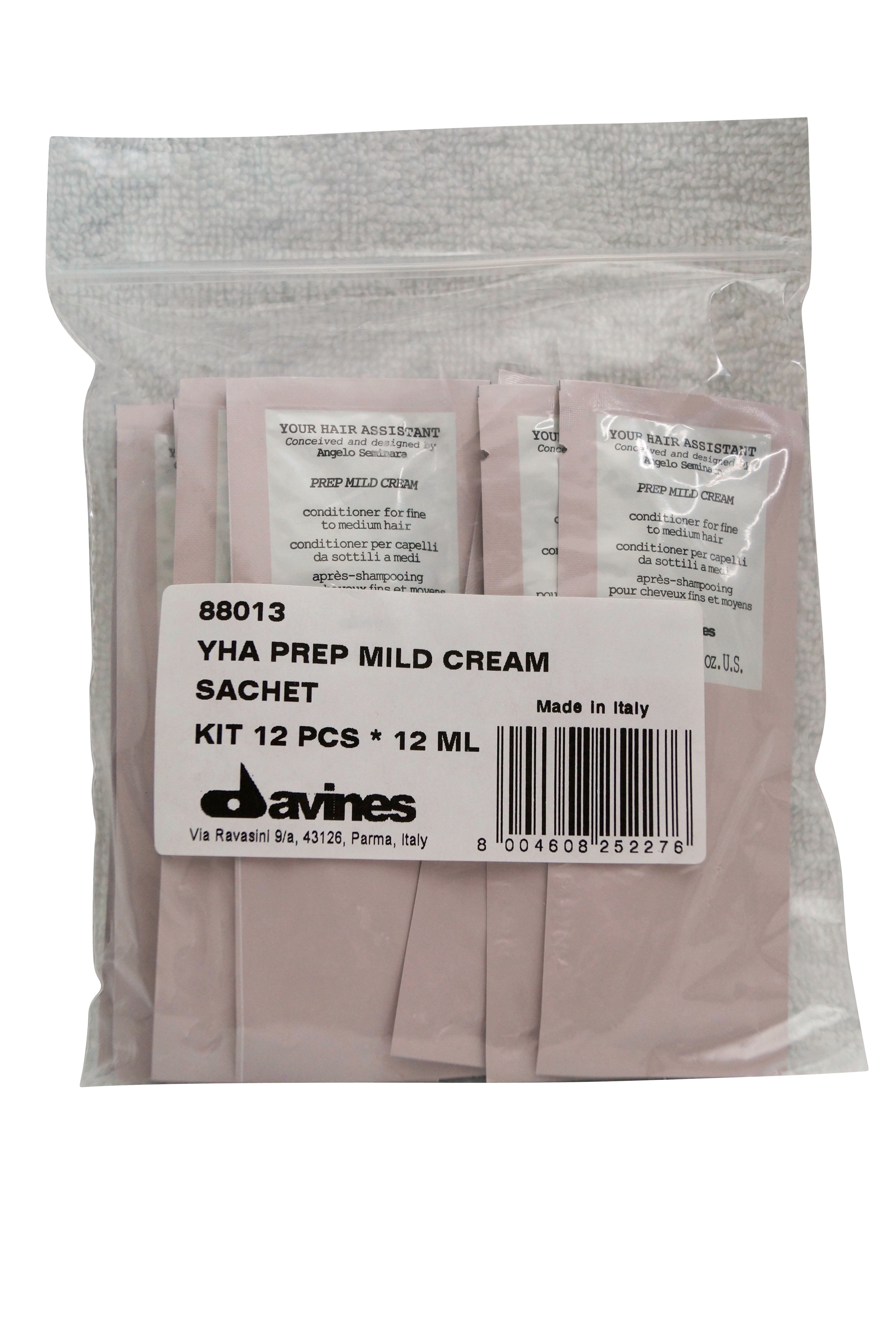 Davines Your Hair Assistant Prep Mild Cream Travel Packs 12 x 12 Ml