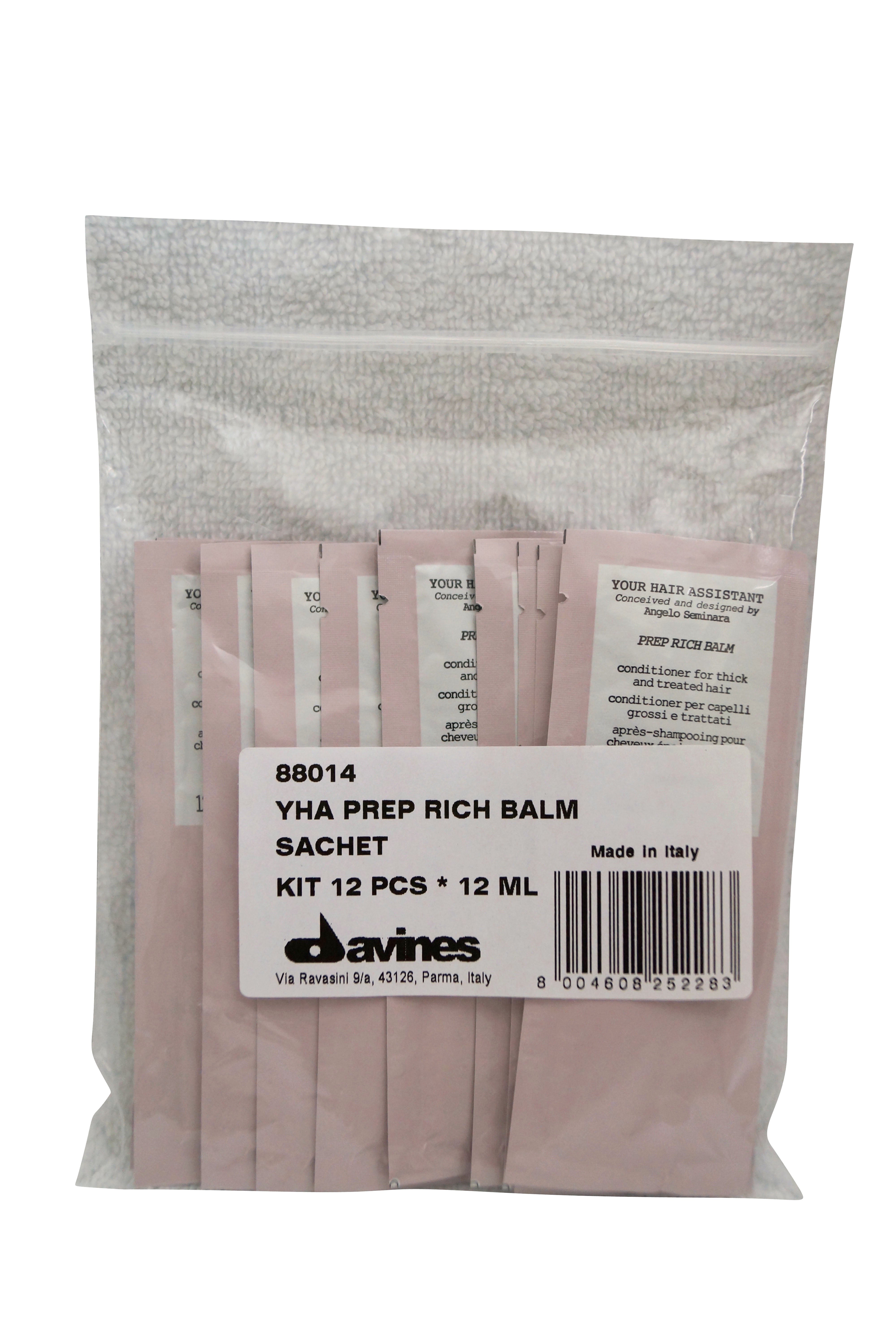 Davines Your Hair Assistant Prep Rich Balm Travel Packs 12 x 12 Ml