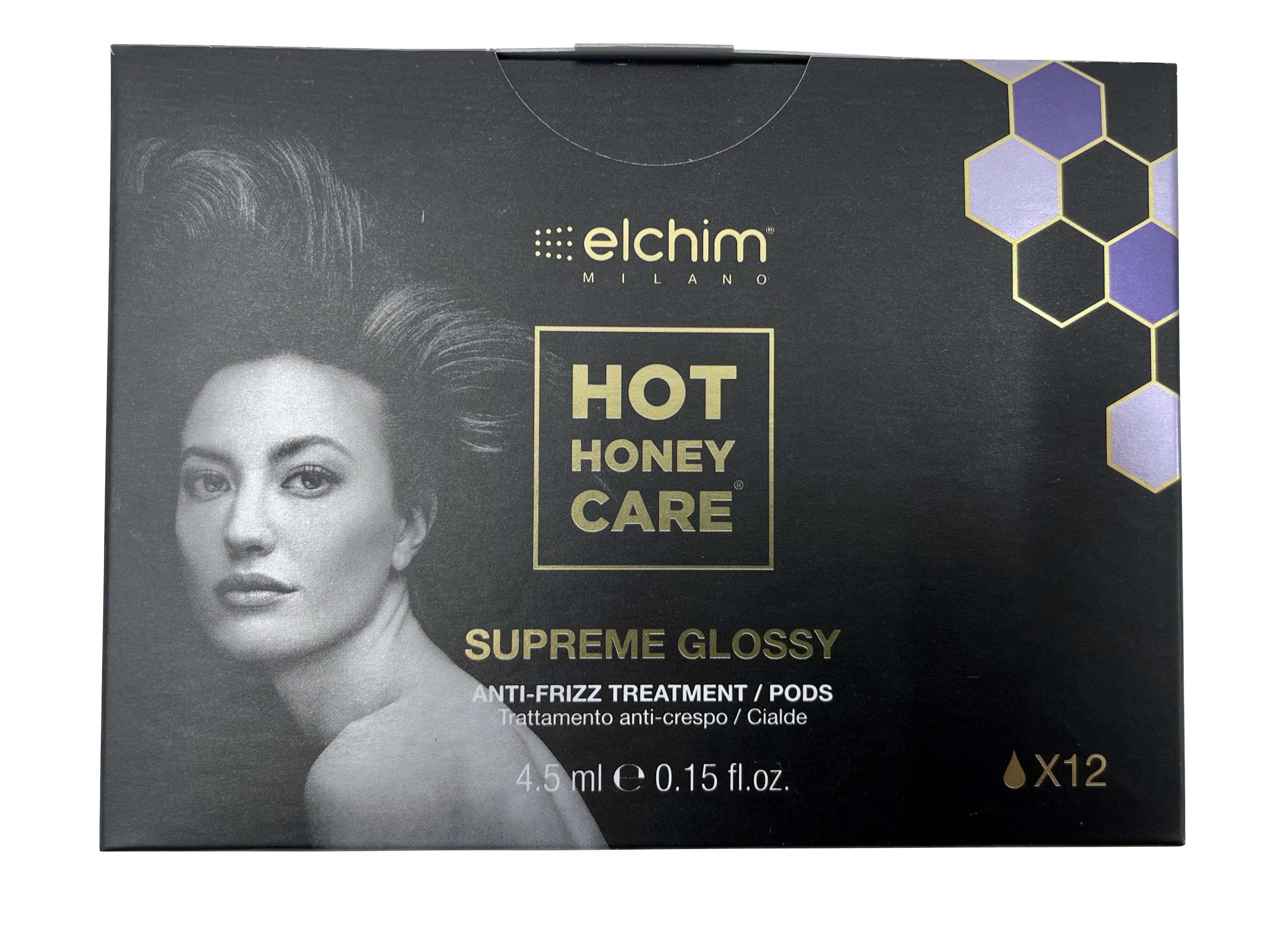 Elchim Milano Hot Honey Sublime Glossy Anti Frizz Treatment Pods 0.15 OZ x 12