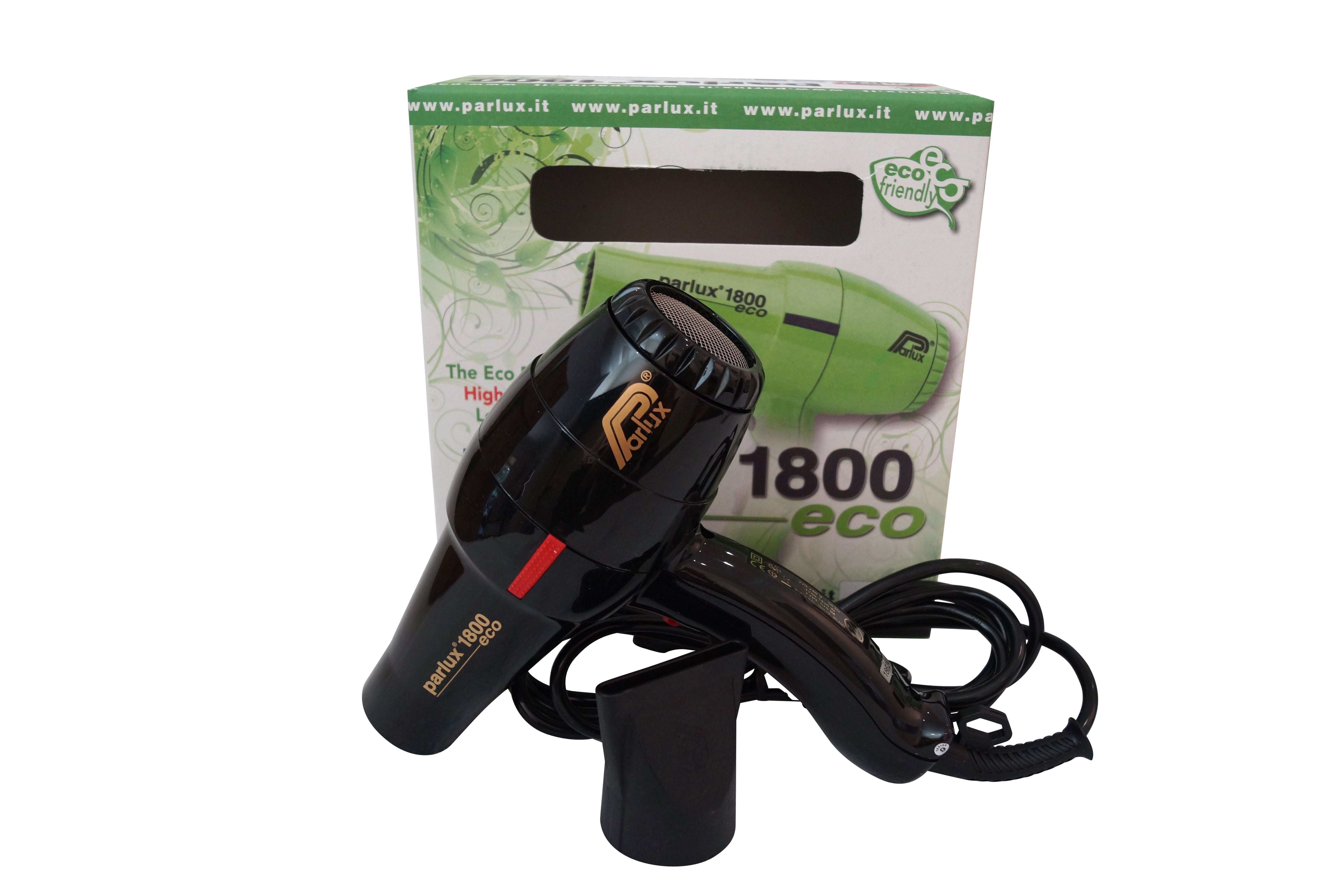 Parlux 1800 Eco Edition Black Hair Blow Dryer FOR EUROPE/UK USE ONLY