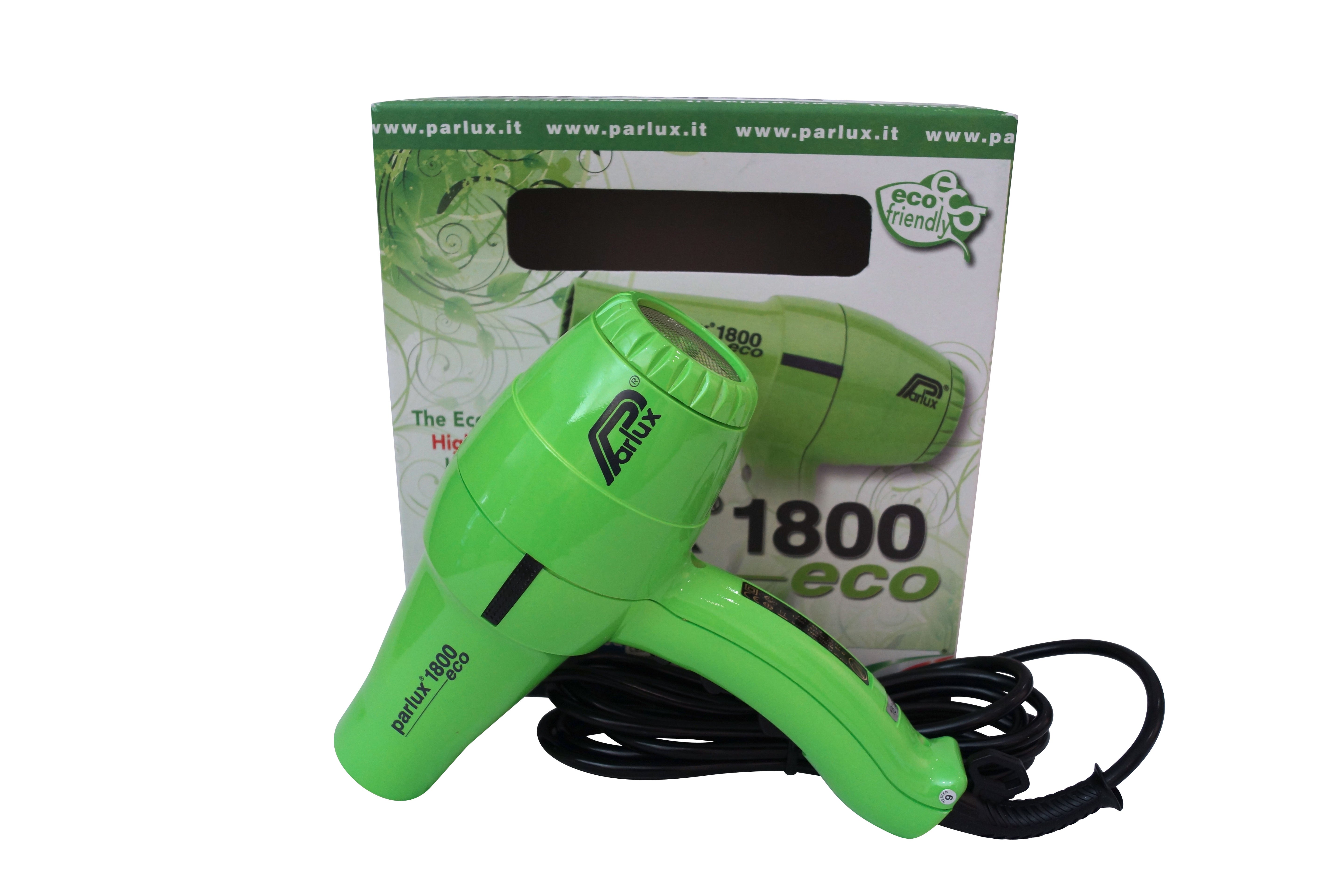 Parlux 1800 Eco Edition Green Hair Blow Dryer FOR EUROPE/UK USE ONLY